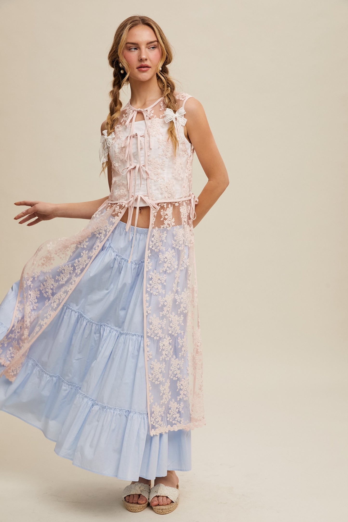 Lucille Embroidered Lace Vest