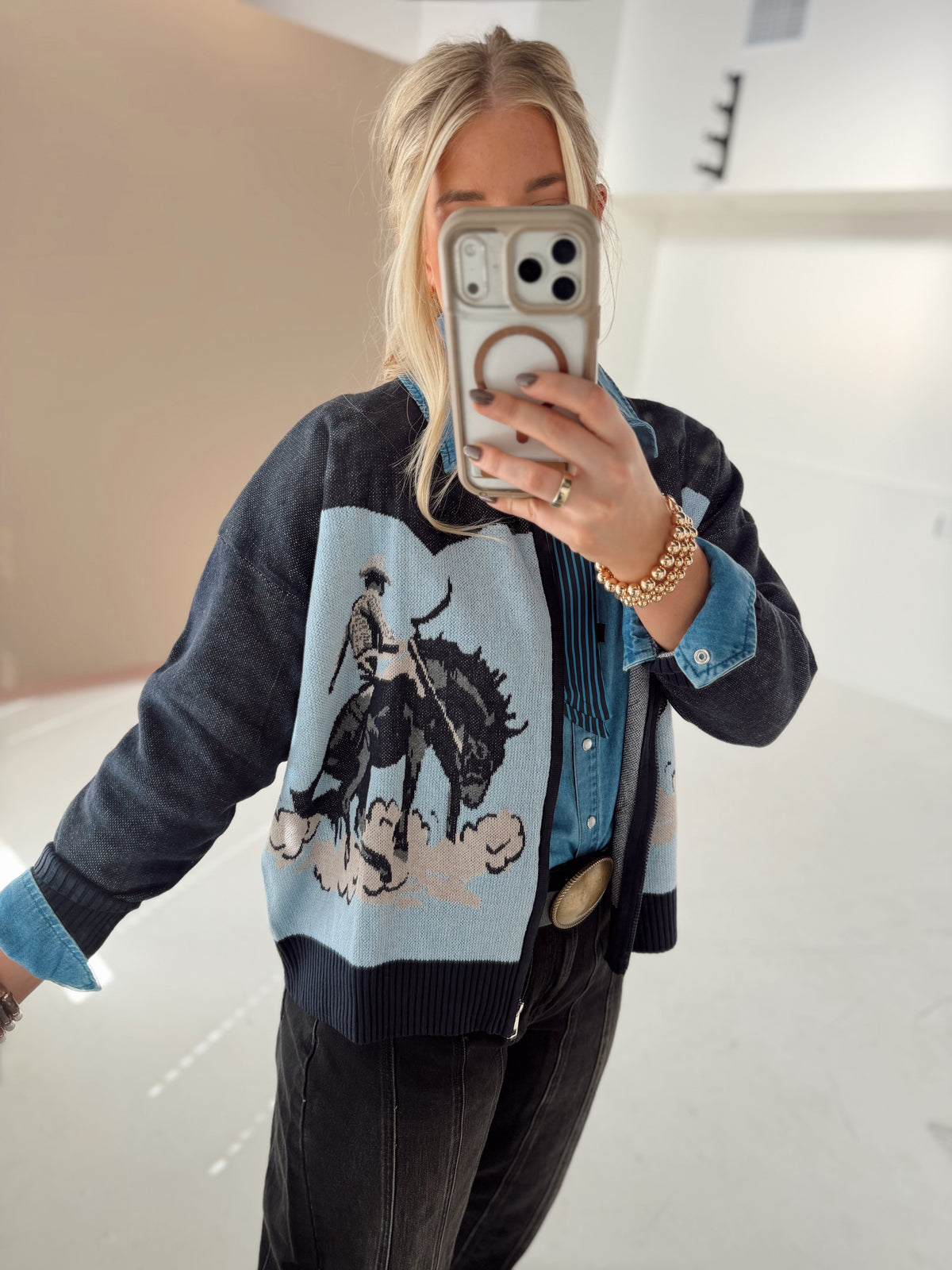 Bronc Blues Cardigan