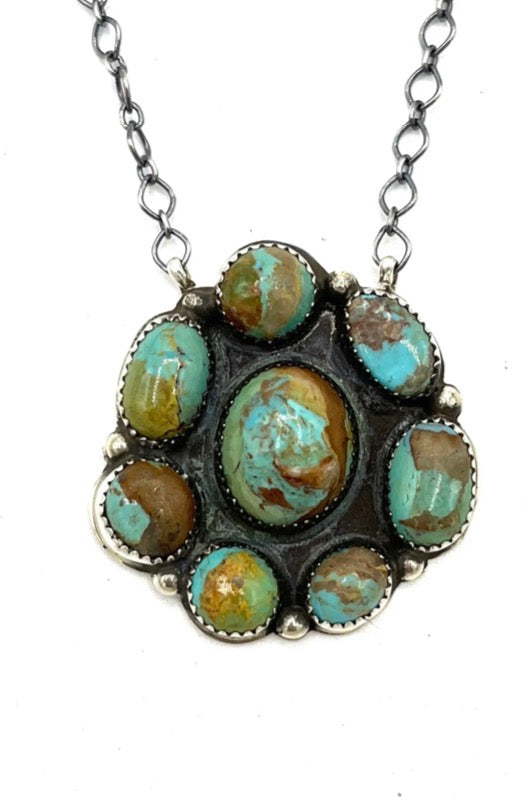 Navajo Handmade Nevada Turquoise Necklace - Joan Begay