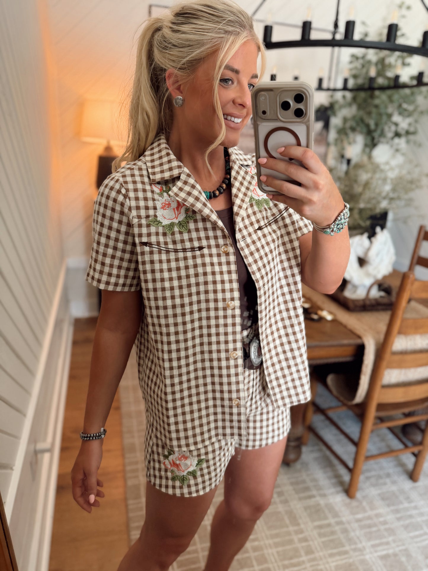Western Gingham Blouse