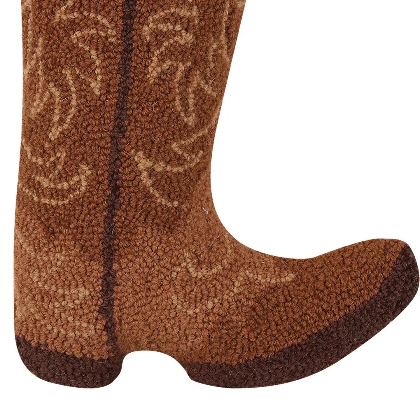 Brown Cowboy Boot Hook Pillow