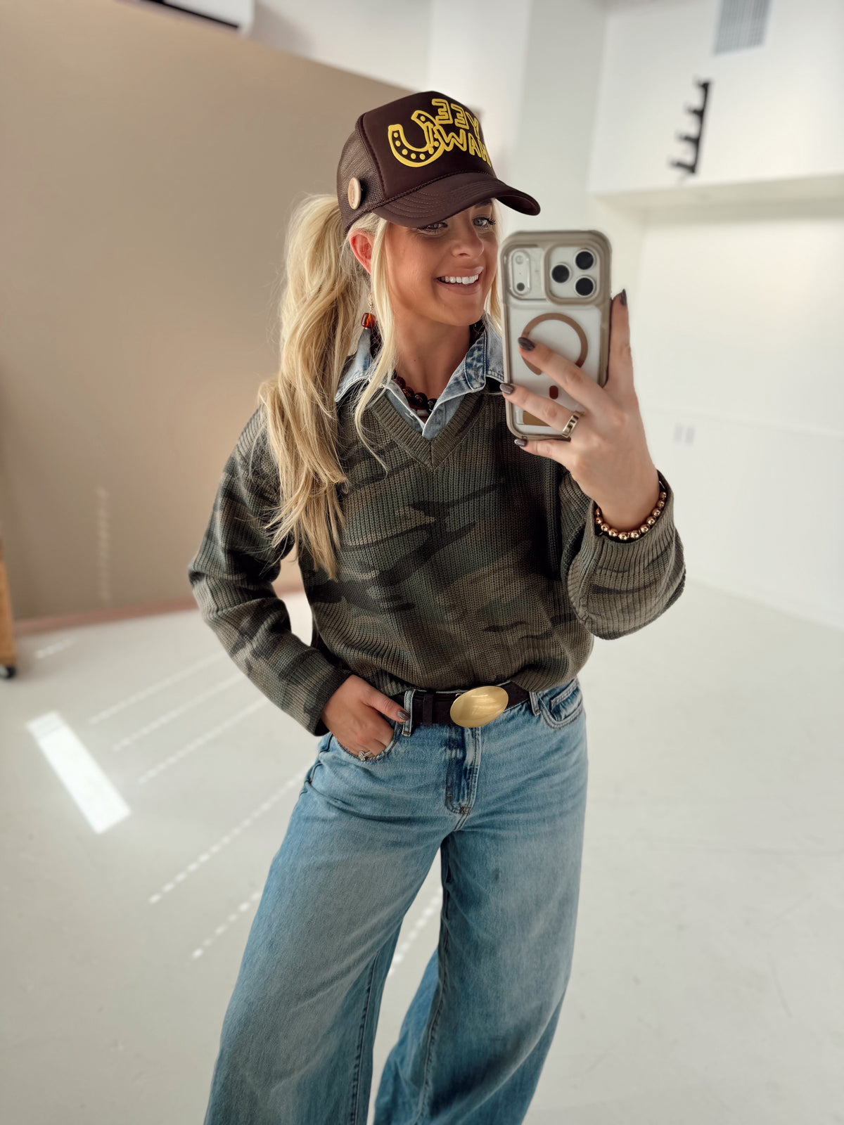Clara Camo Sweater