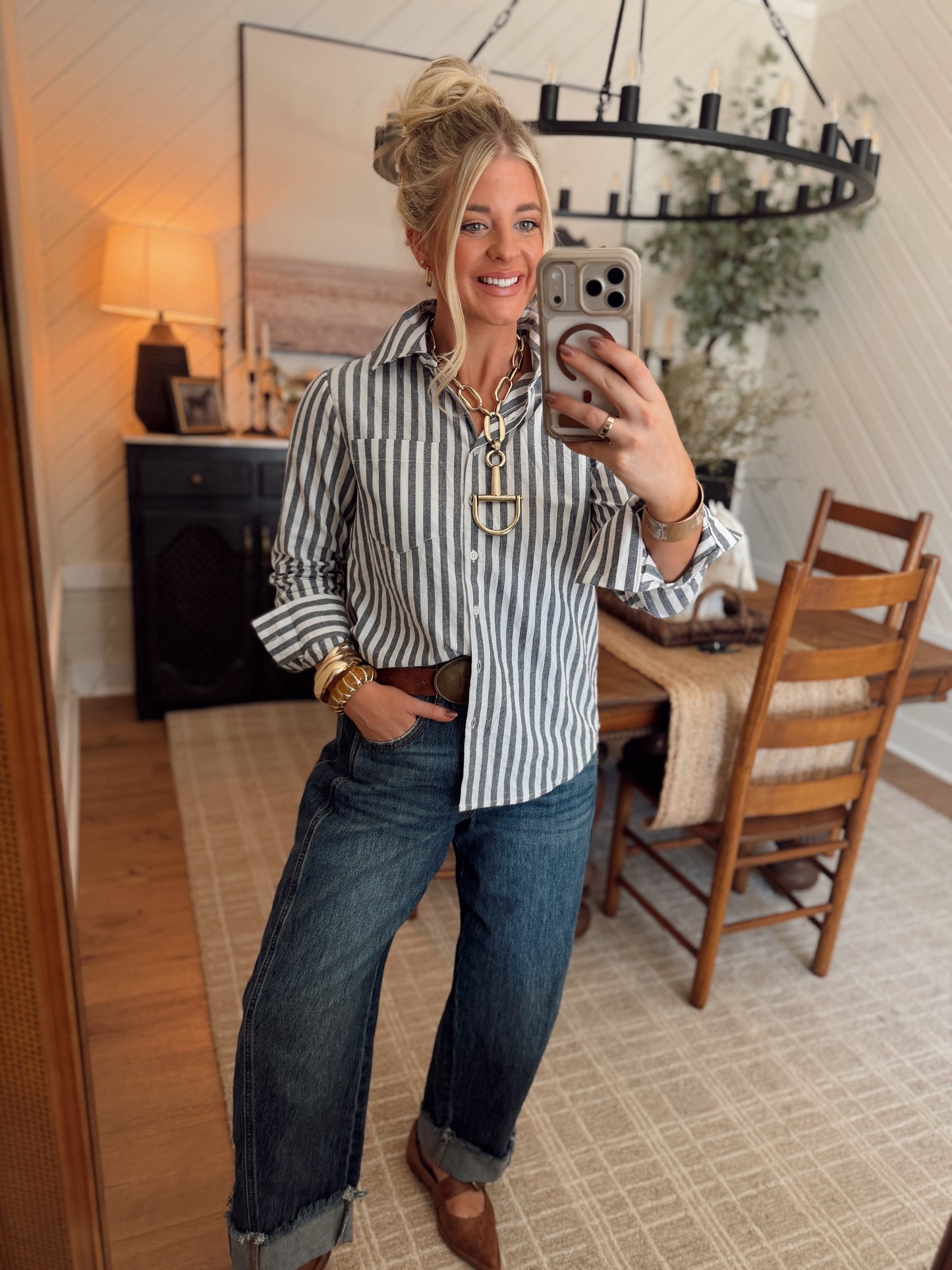 Sonny Striped Top *Navy