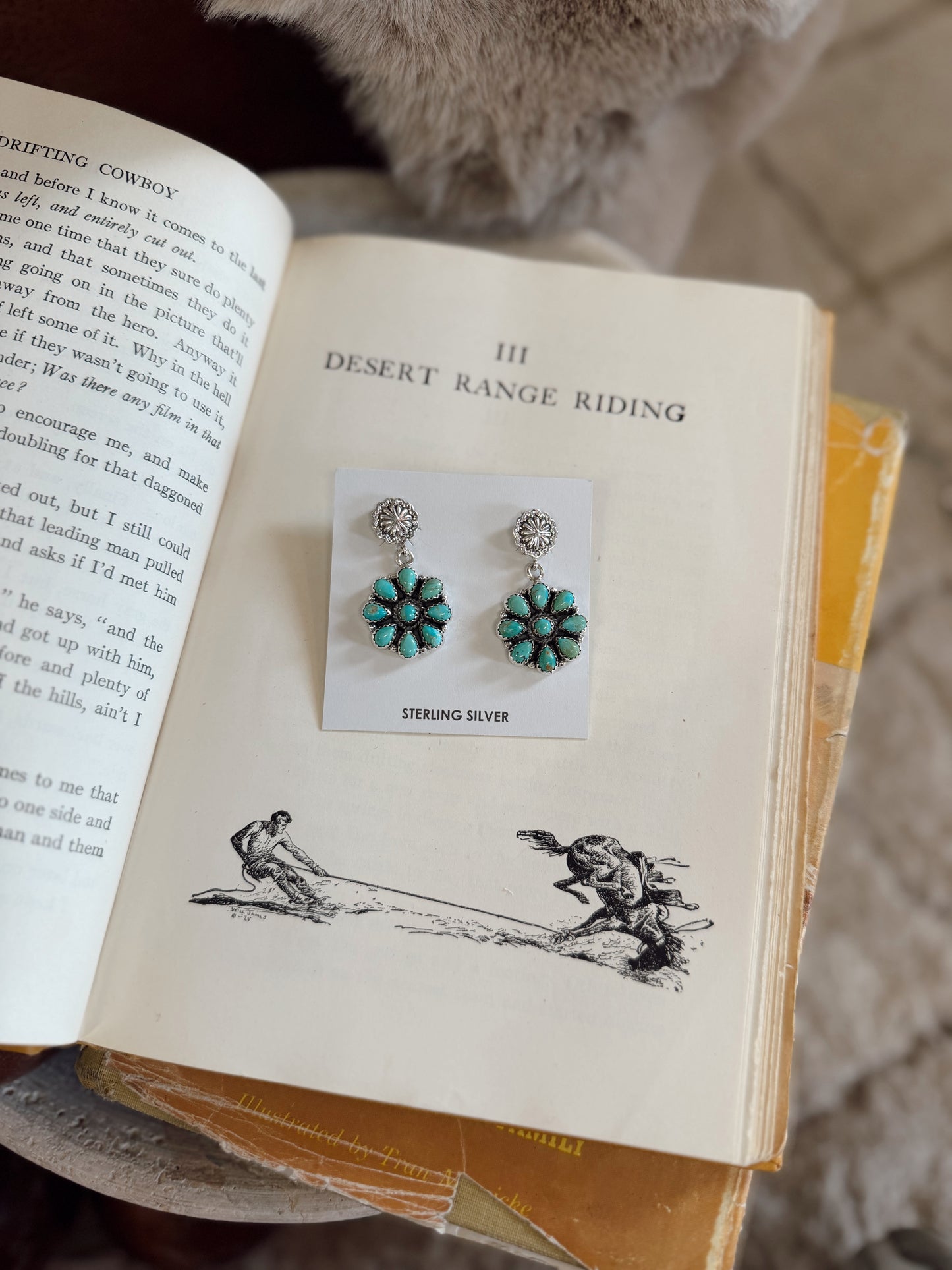 Hollis Kingman Turquoise Earrings Hada Collection