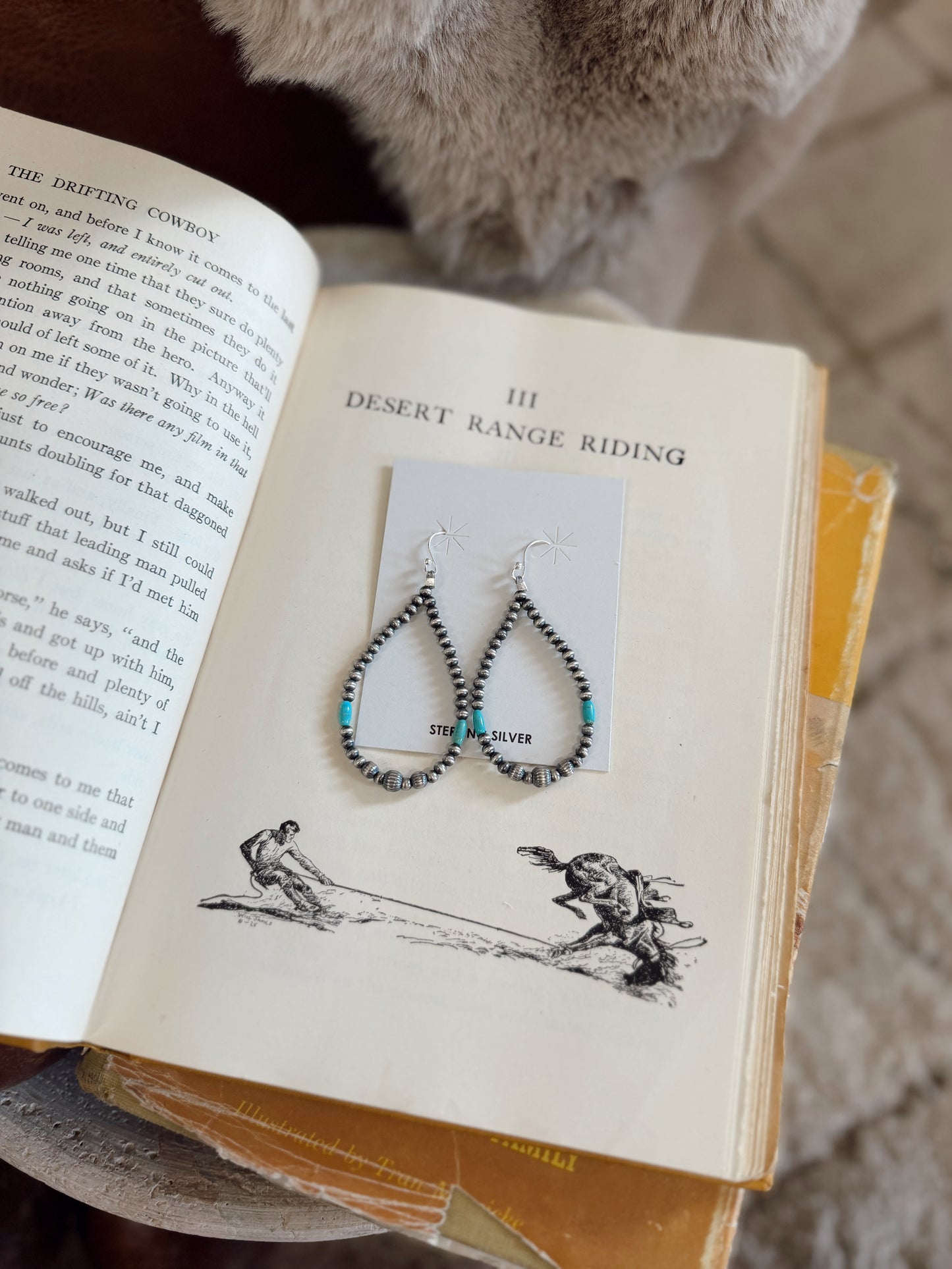 Sterling Silver Cloud Mt. Turquoise Pearl Earrings