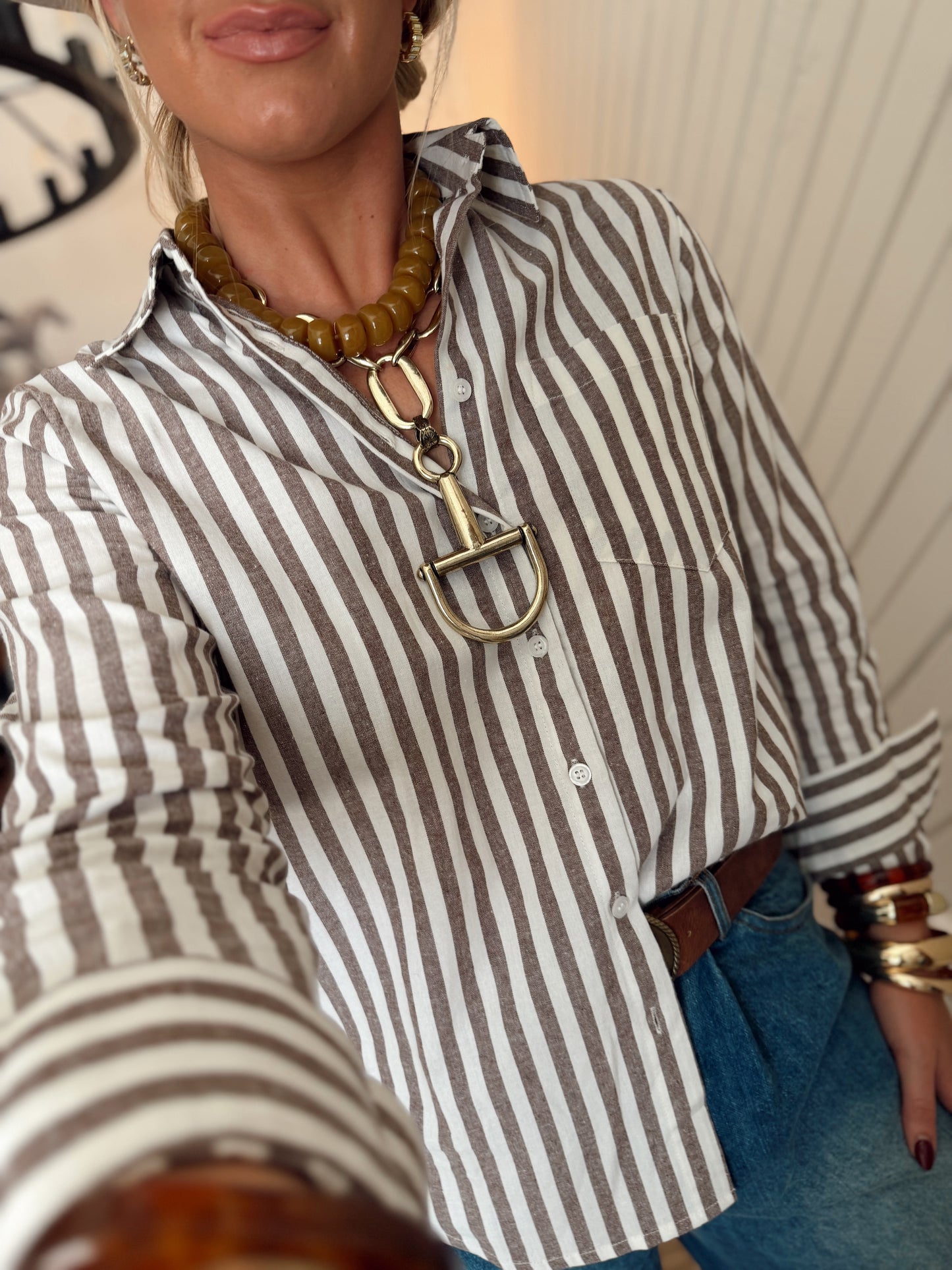Sonny Striped Top *Brown