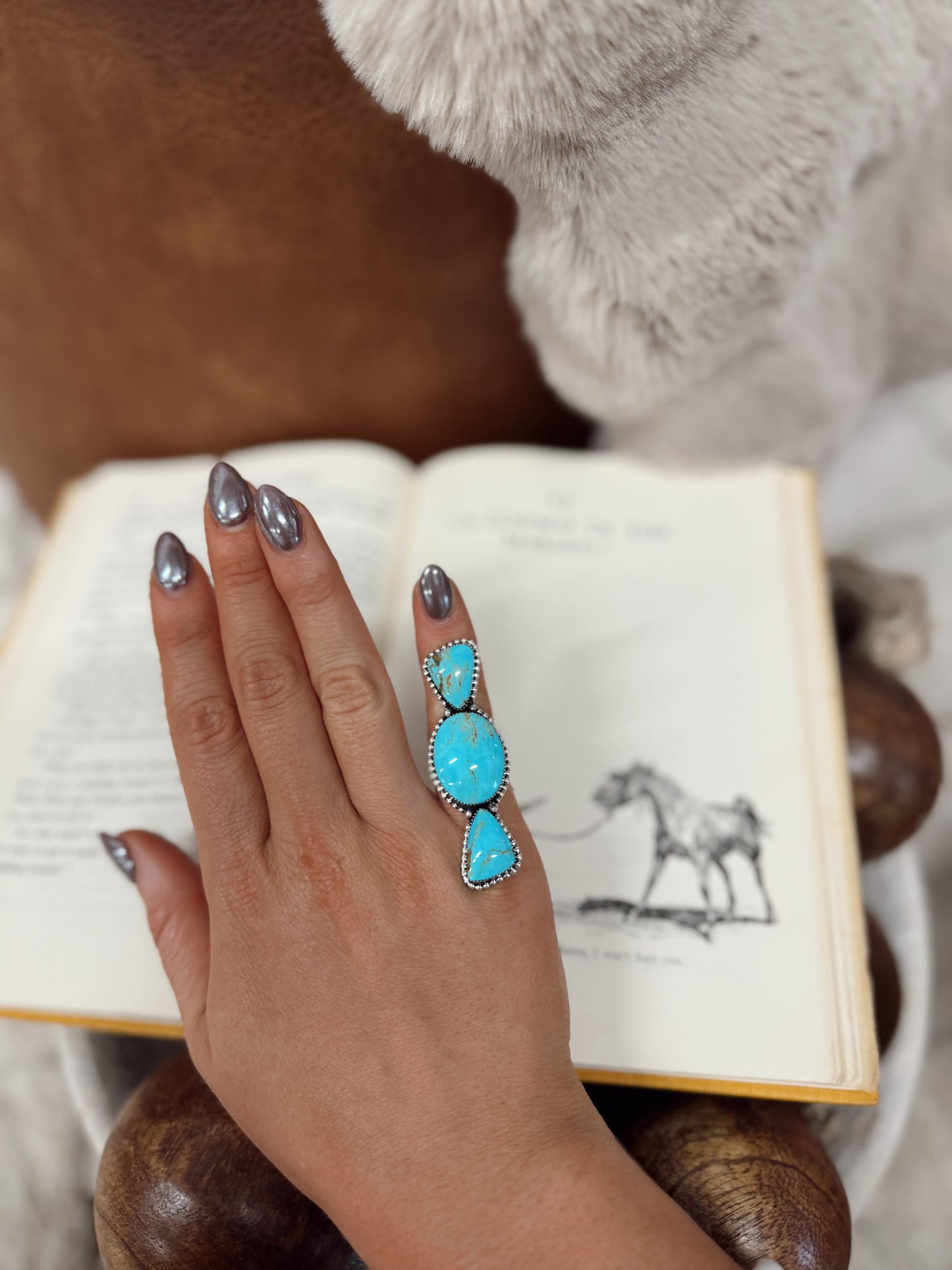 Navajo Handmade Royston Turquoise Ring - Suzanna Johnson