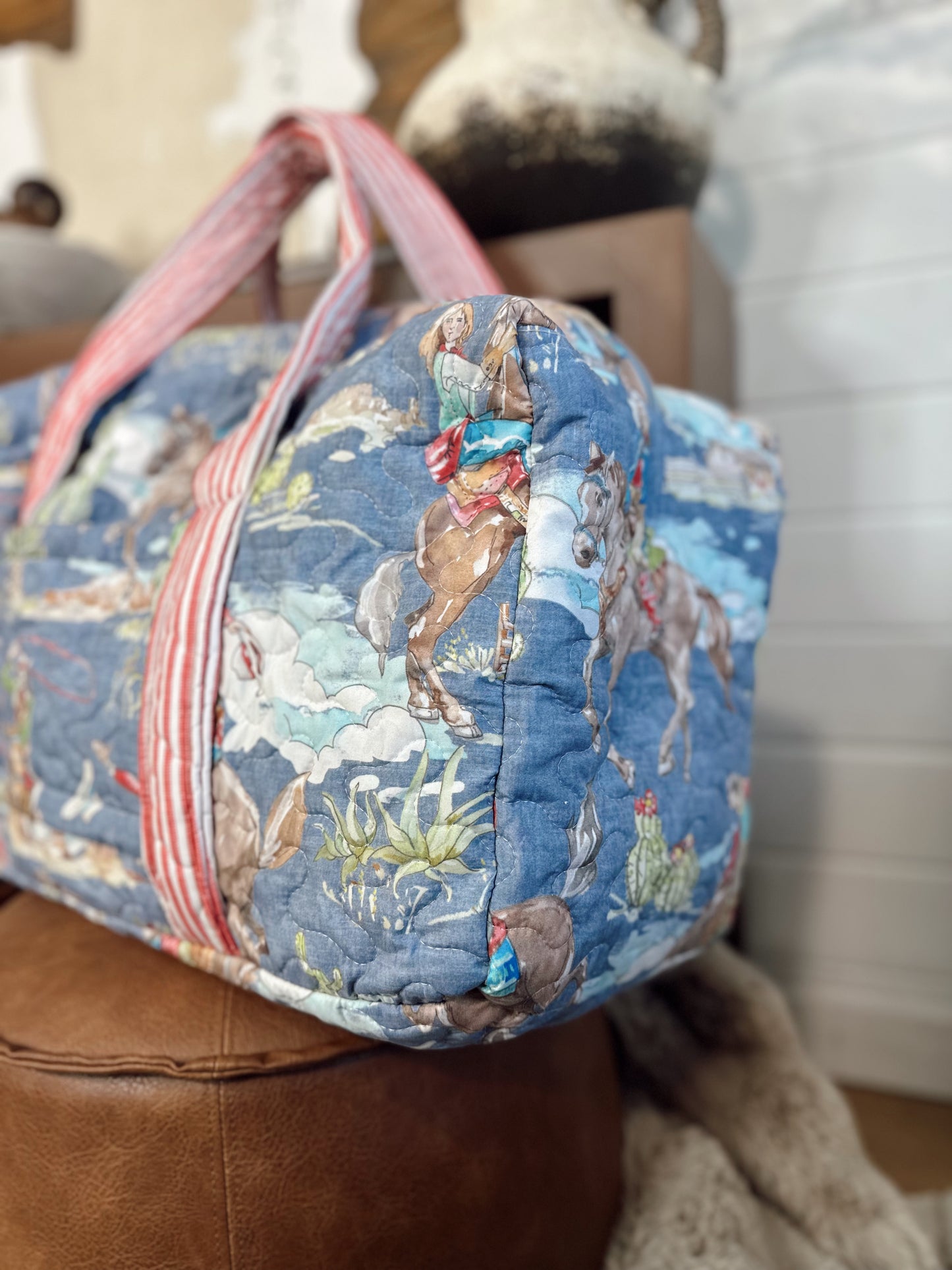 Birdie Chambray Quilted Duffle Bag