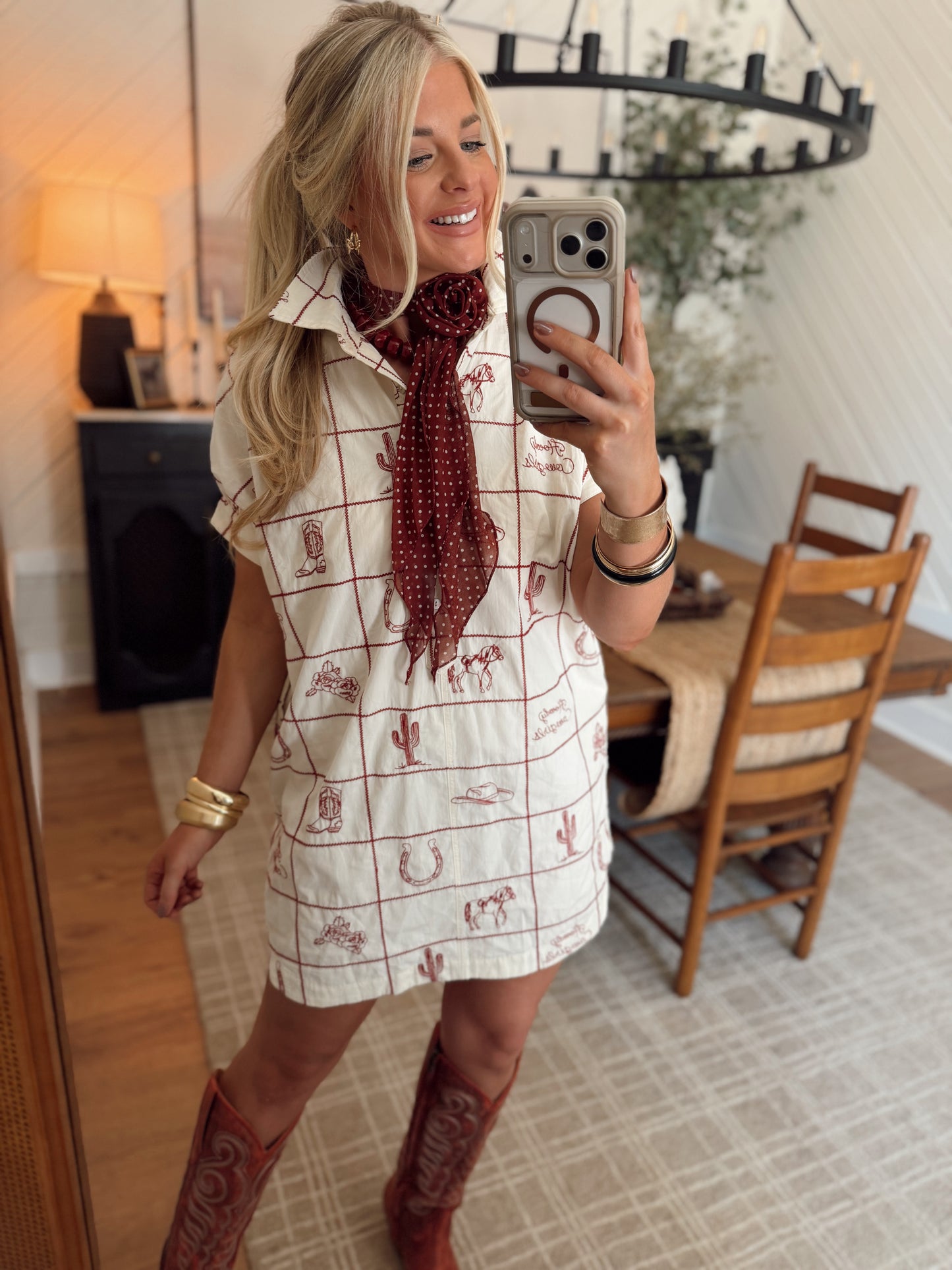 Sassy Slim Scarf *Wine Polkadots