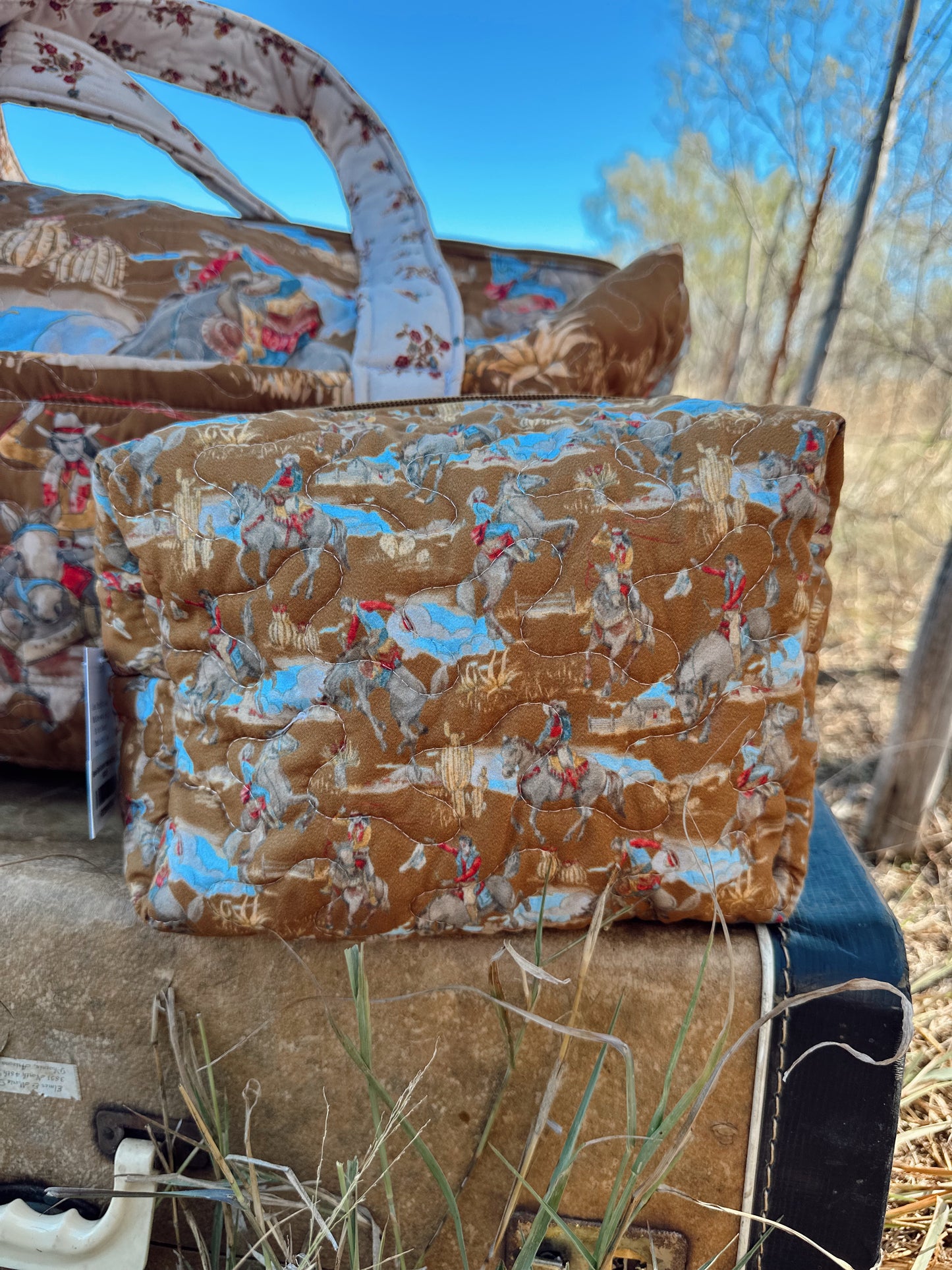 Birdie Gold Quilted Makeup Bag *LG