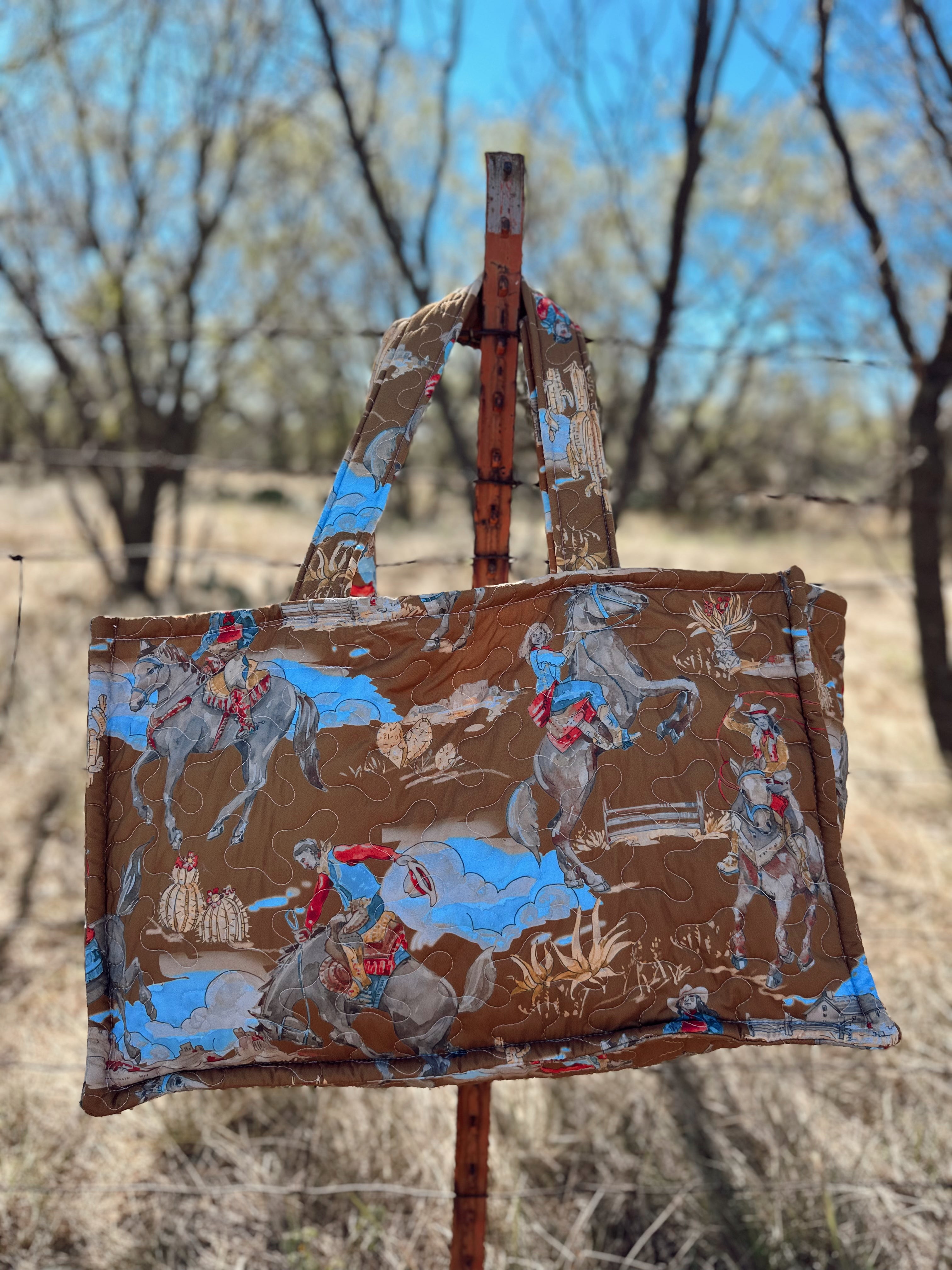 Birdie Gold Quilted Tote Bag