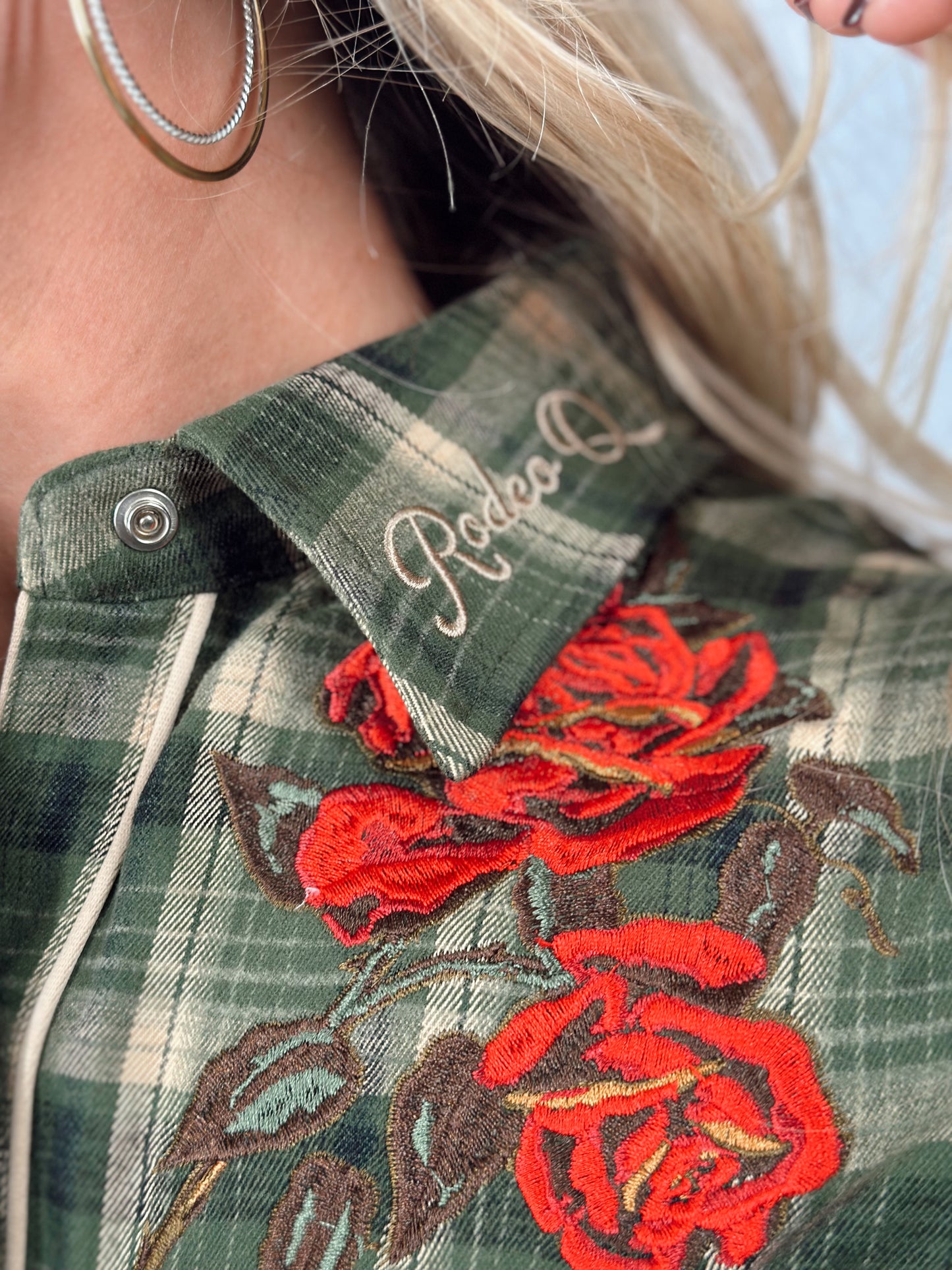 Plaid Petal Rodeo Button Up