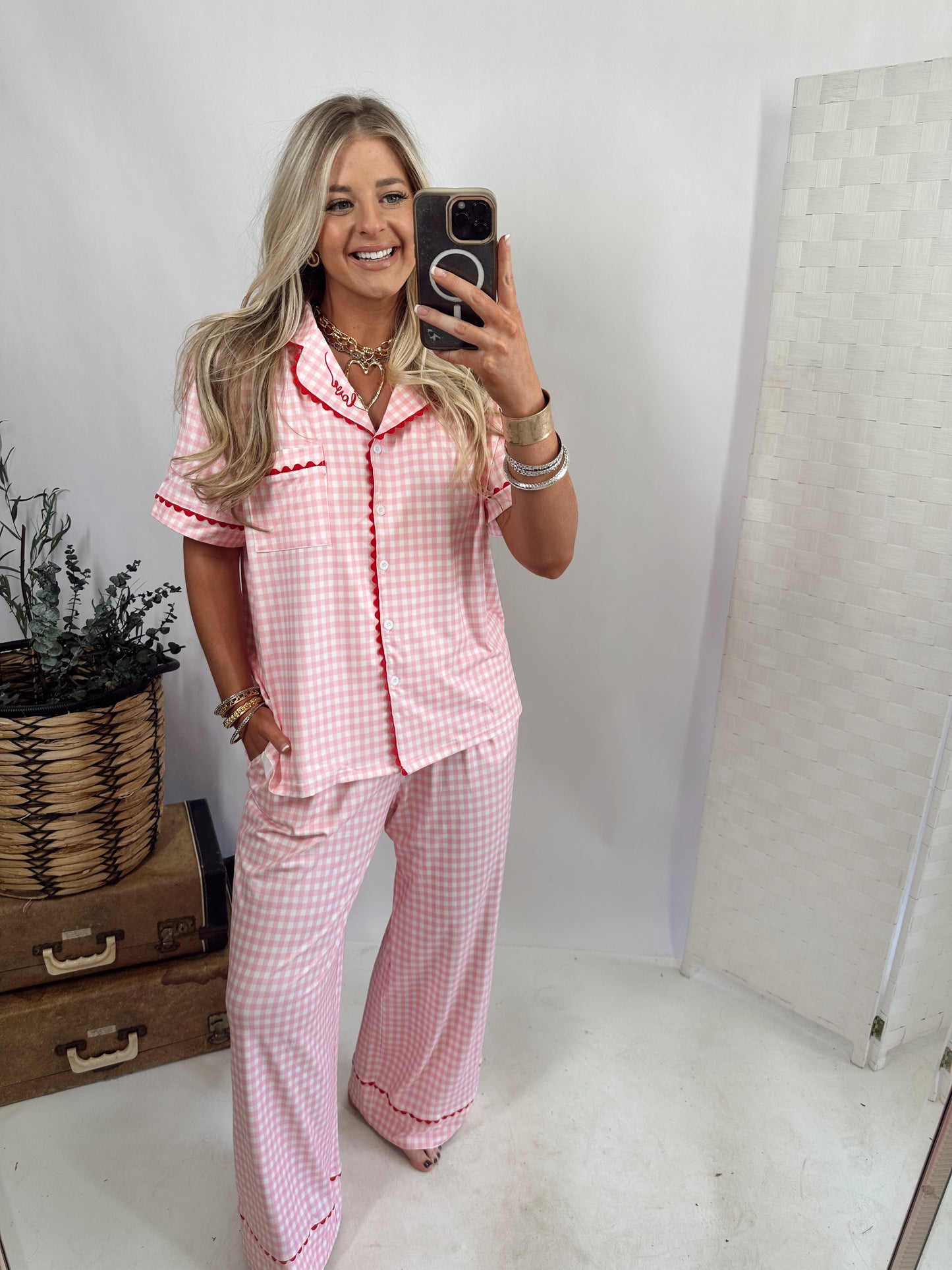GINGHAM LOVE LUXE PJ SET