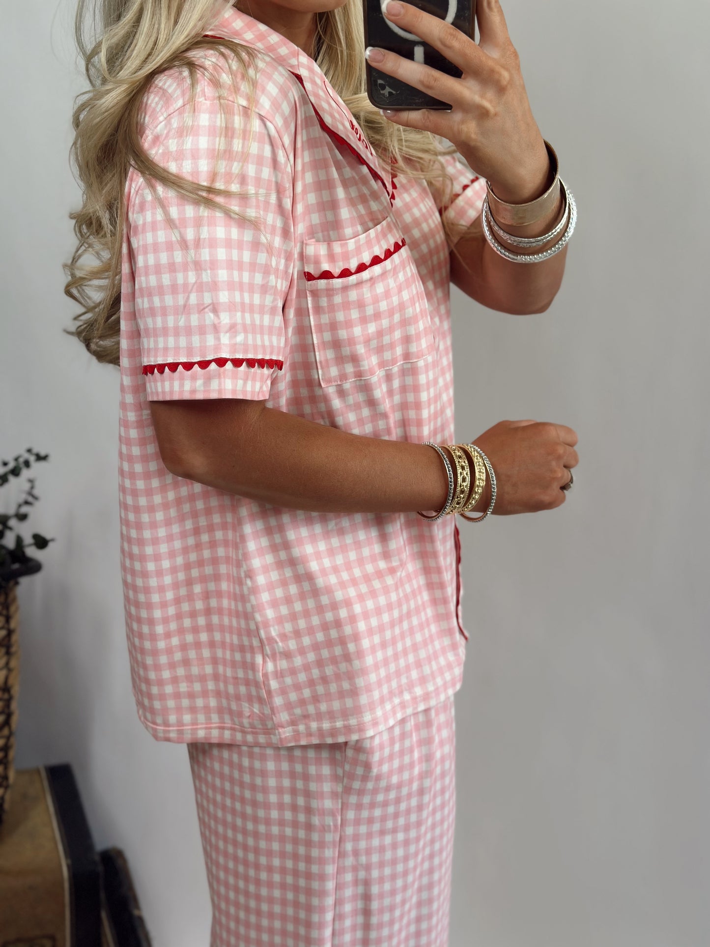 GINGHAM LOVE LUXE PJ SET