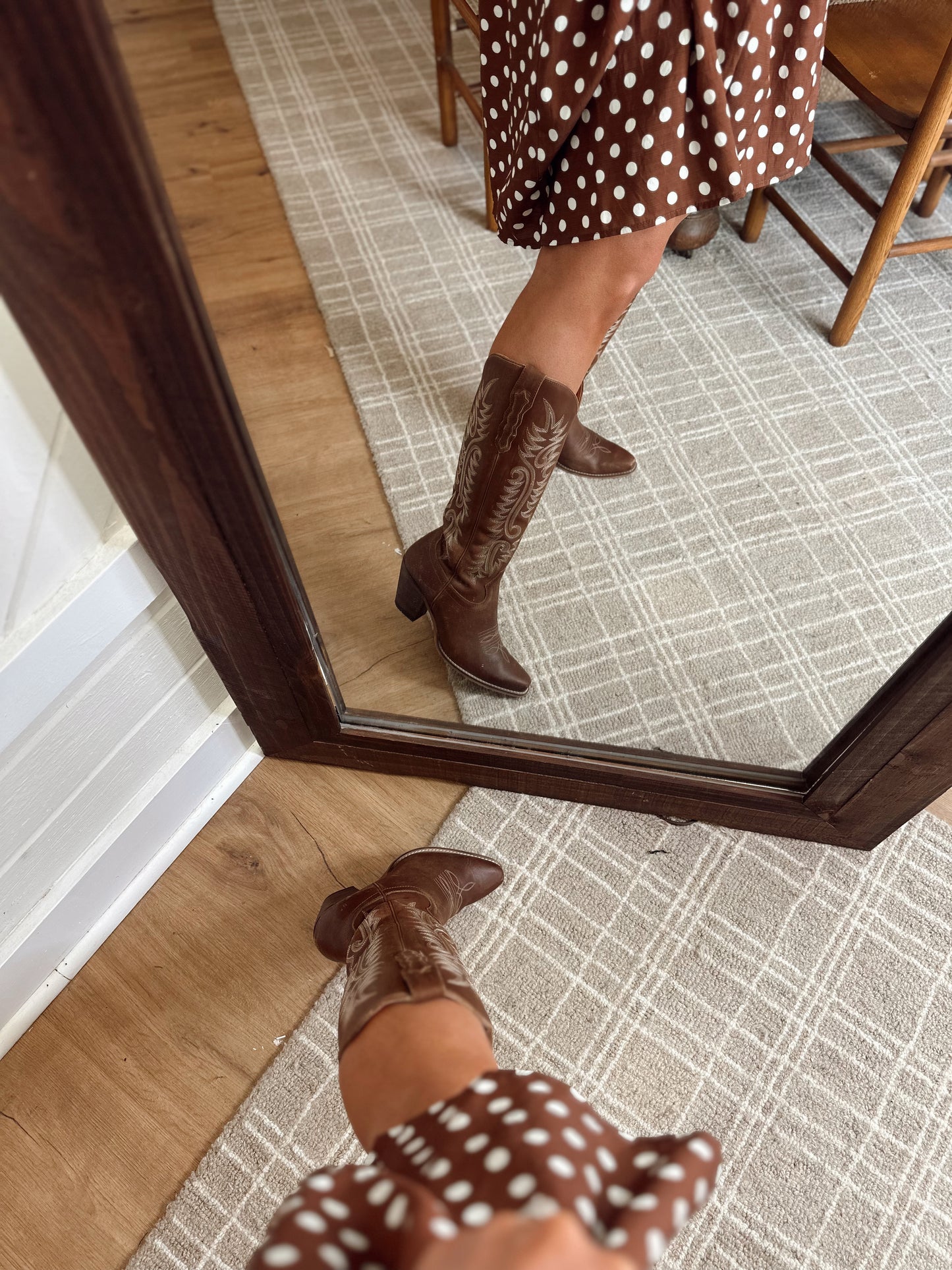 Syllvia Prairie Leather Boots in Bourbon Brown