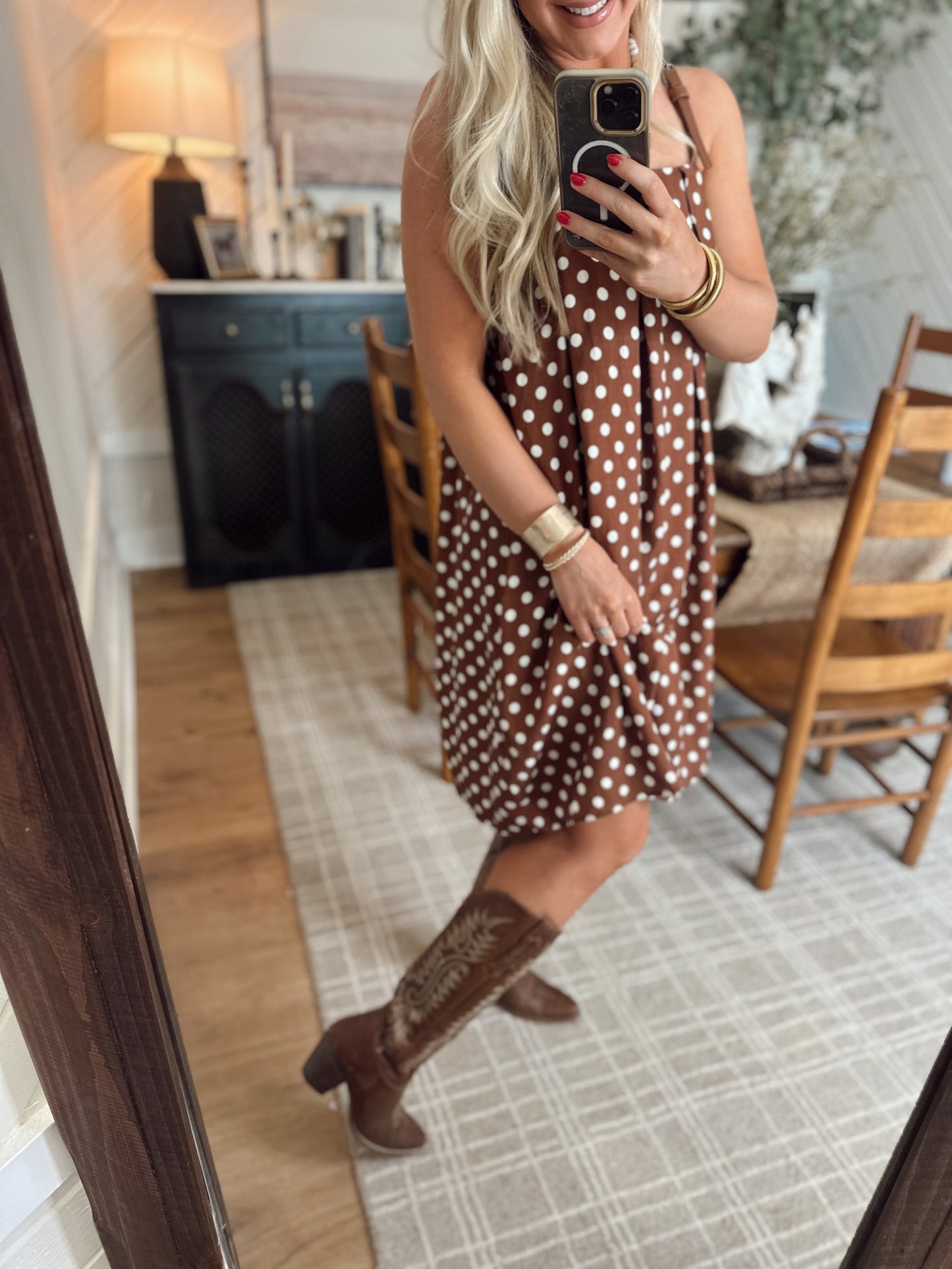 Syllvia Prairie Leather Boots in Bourbon Brown