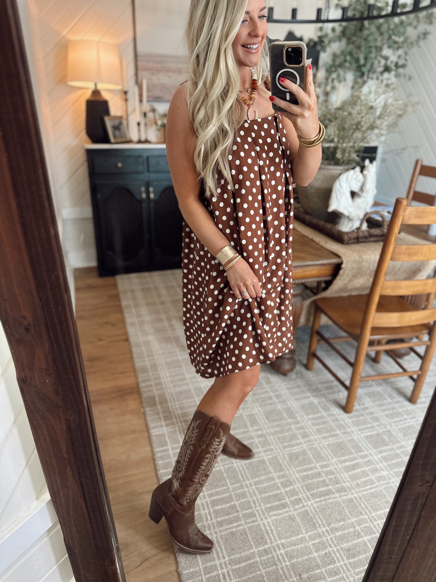 Syllvia Prairie Leather Boots in Bourbon Brown