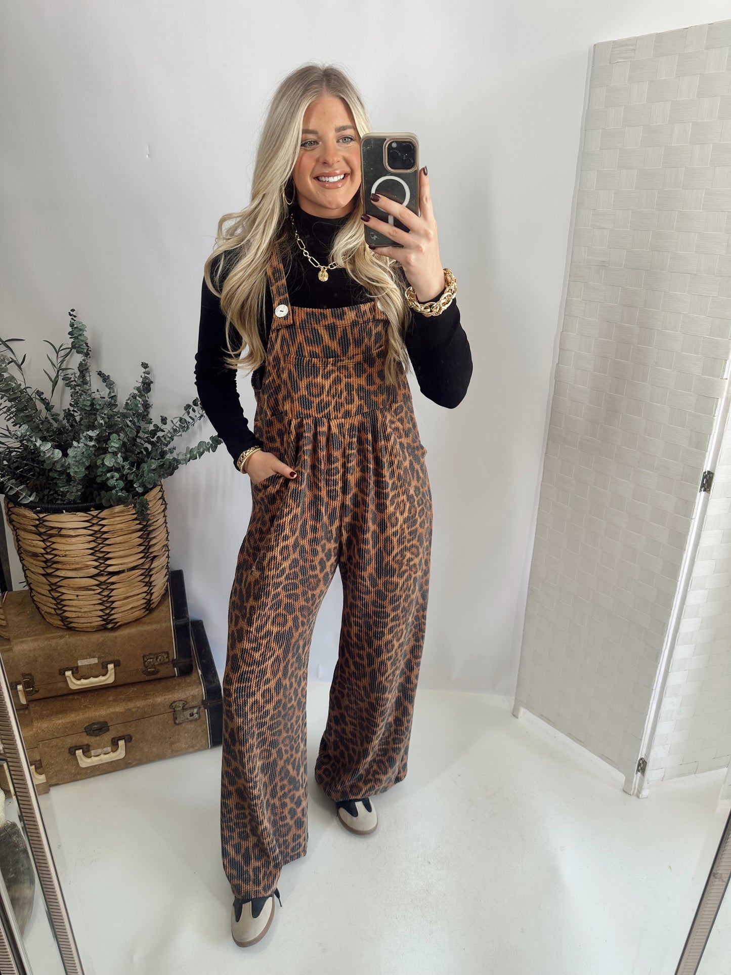 CHEETAH KARLI BOHO OVERALLS