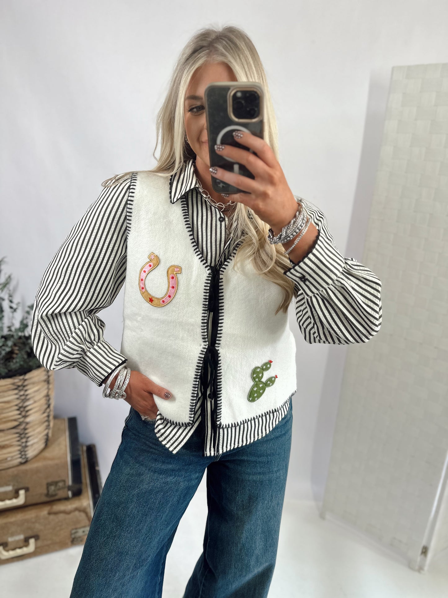 Cactus Cowgirl Sweater Vest