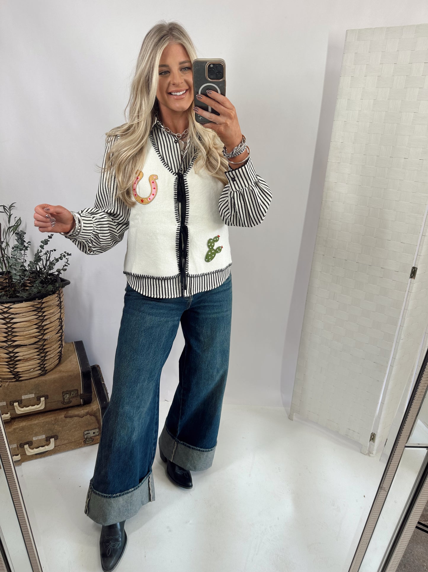 Cactus Cowgirl Sweater Vest