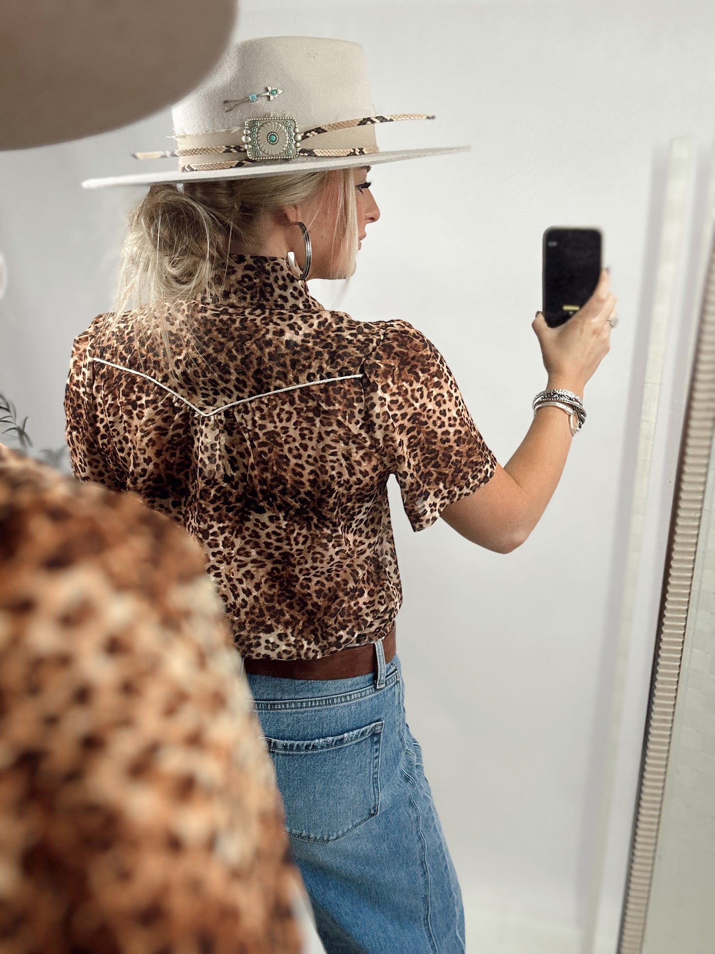 Short Sleeve Western Wild Button