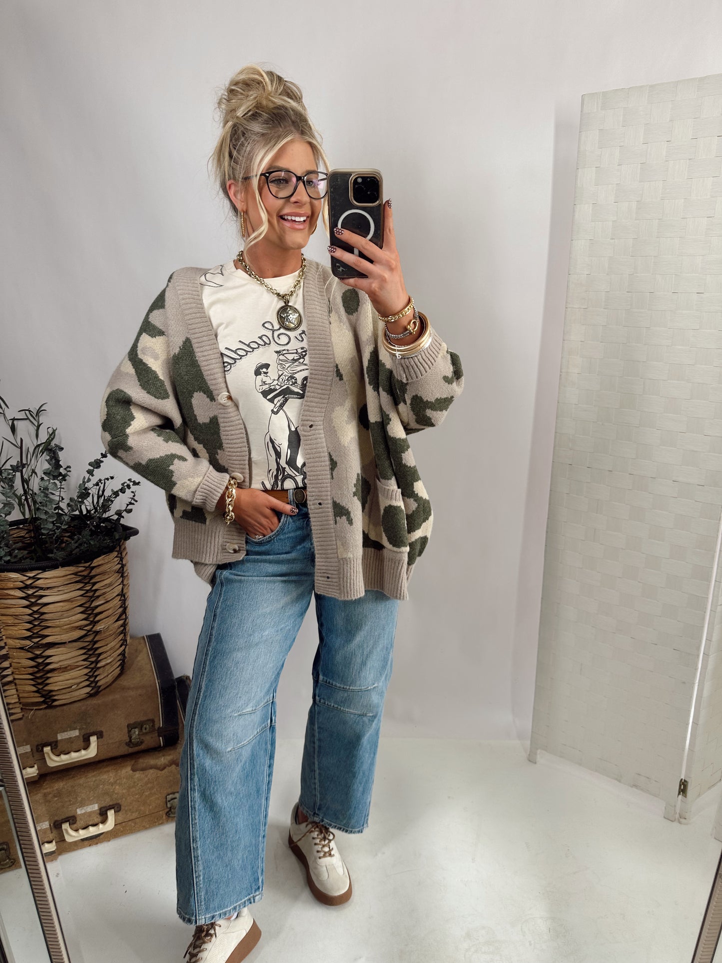 Charlie Camo Cardigan