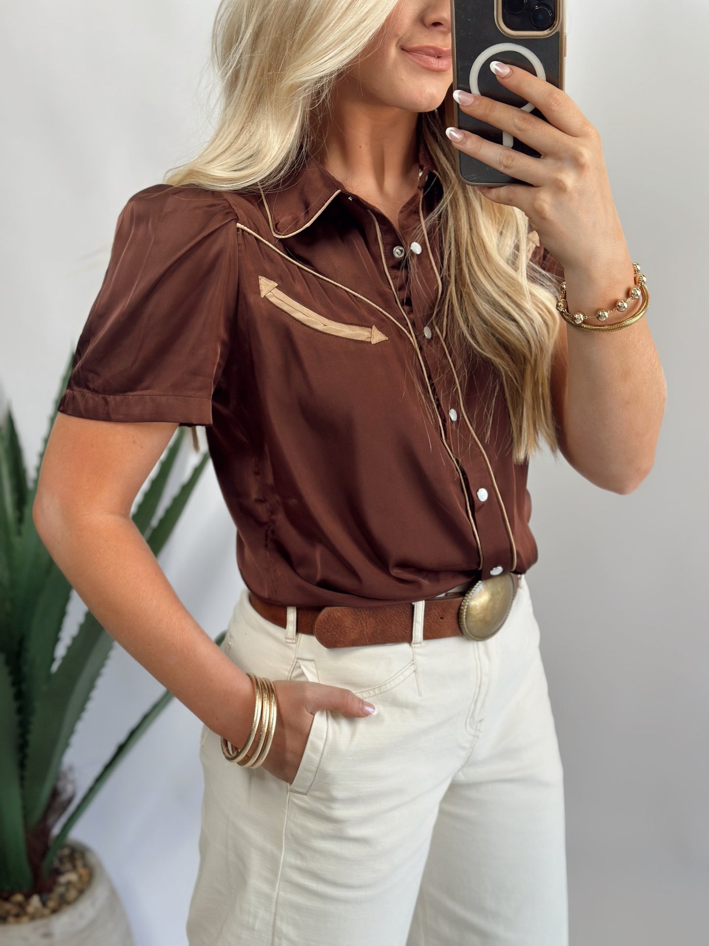 Patsy Pearl Snap Top