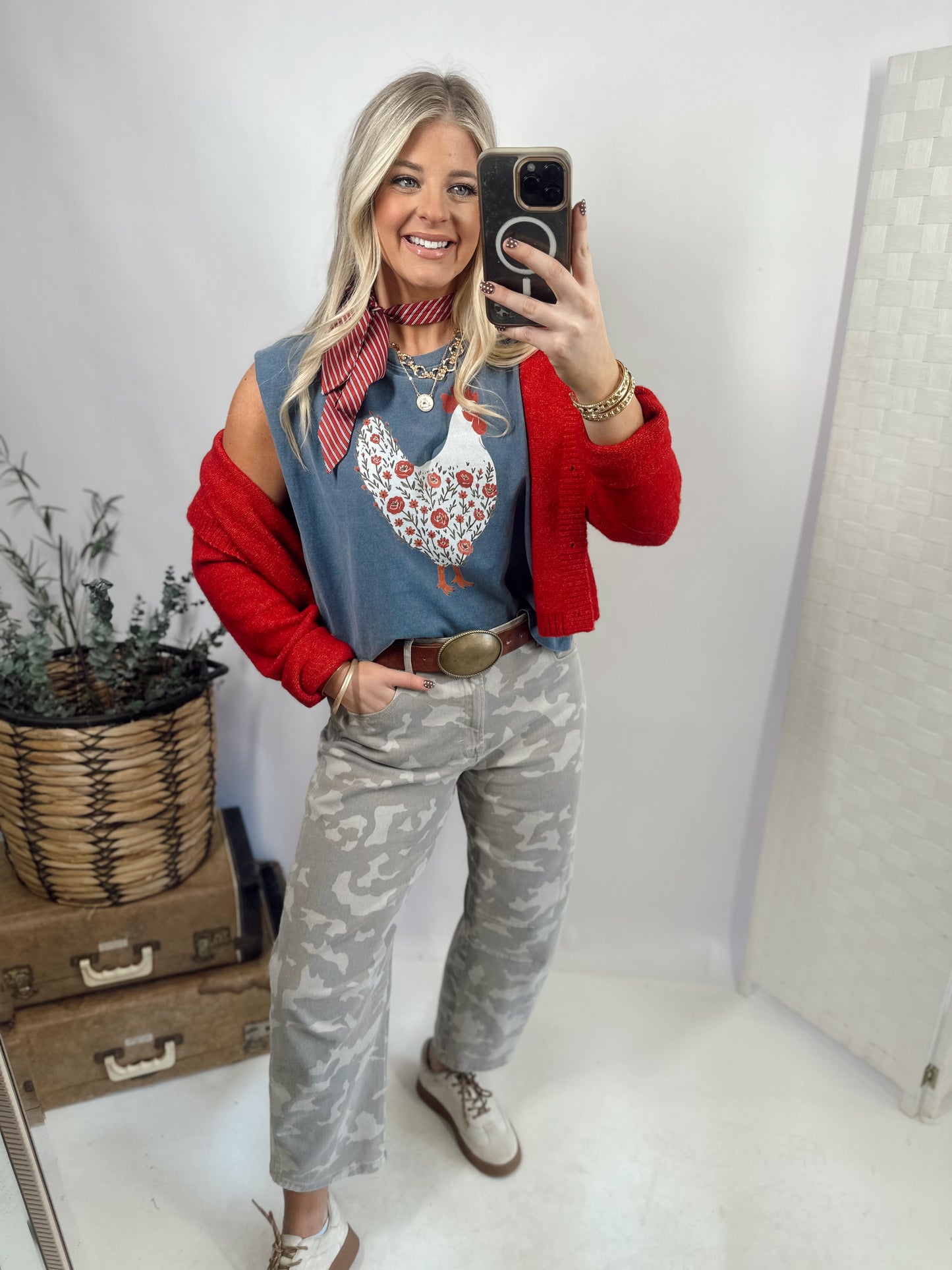 The Floral Chicken Graphic Tee