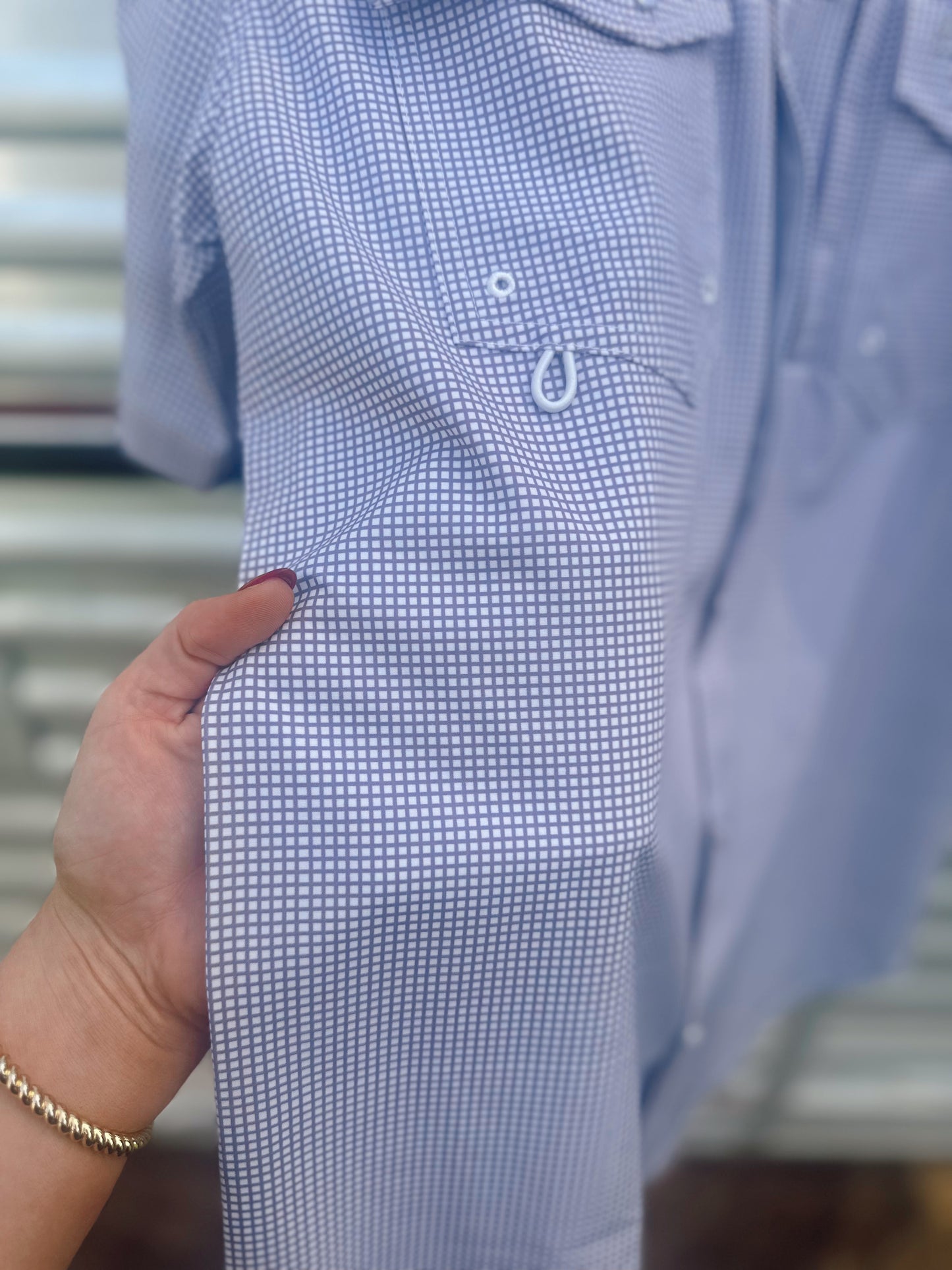 Heirloom Squares Performance Shirt- Purple