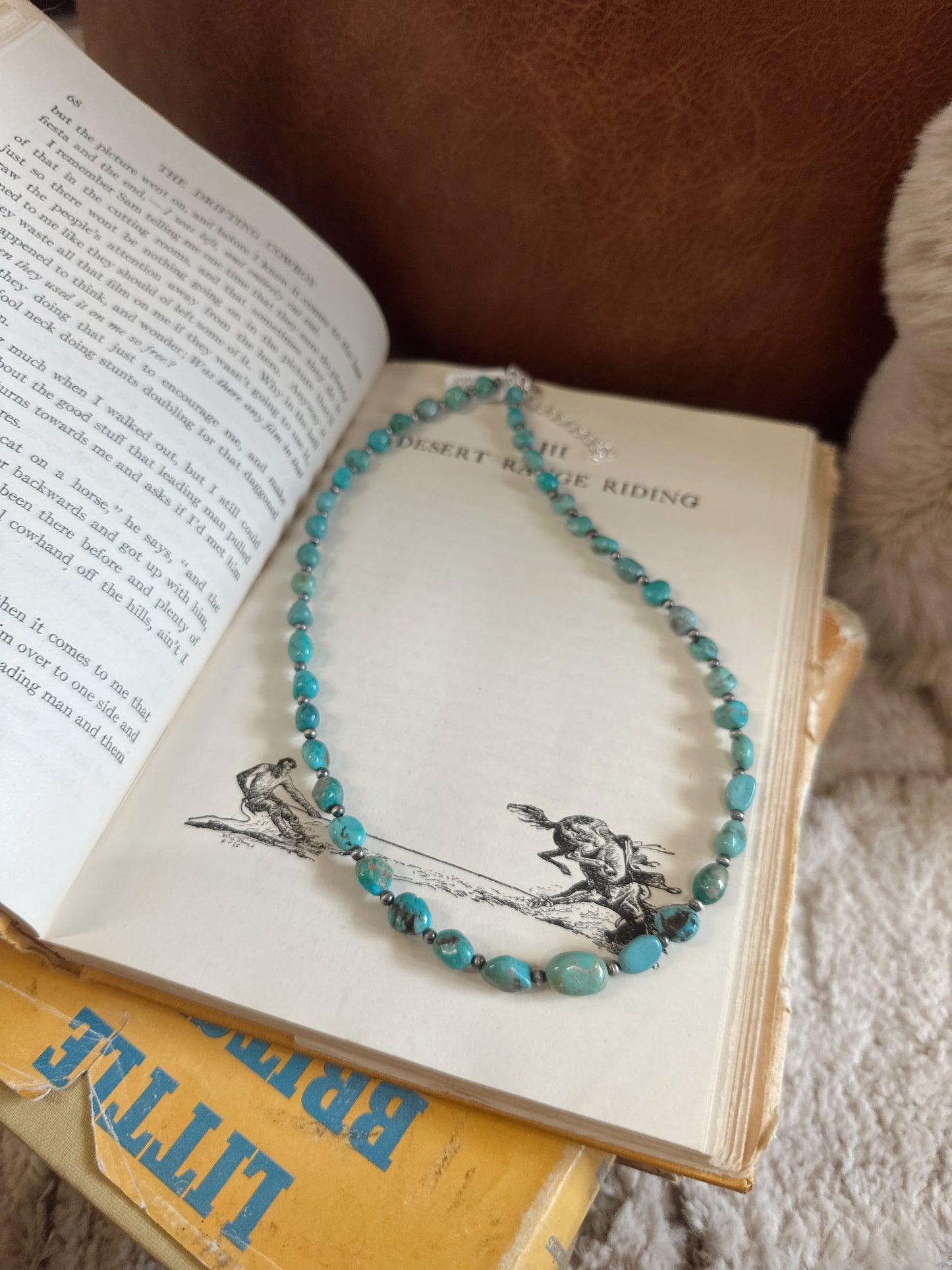Handstrung Bead Cloud Mt. Turquoise Necklace 18"