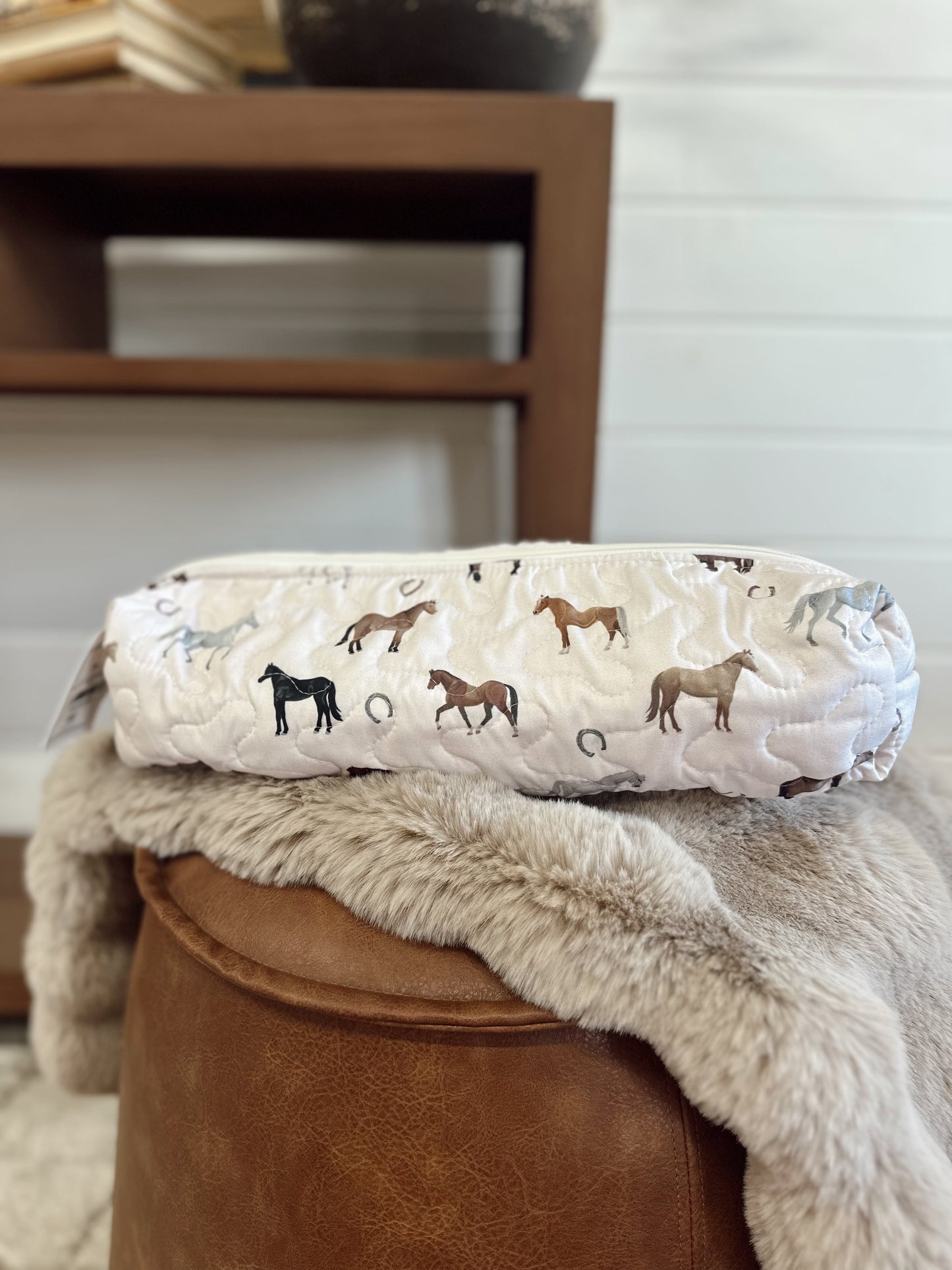 Meadow Herd Linen Quilted Hot Tools Bag