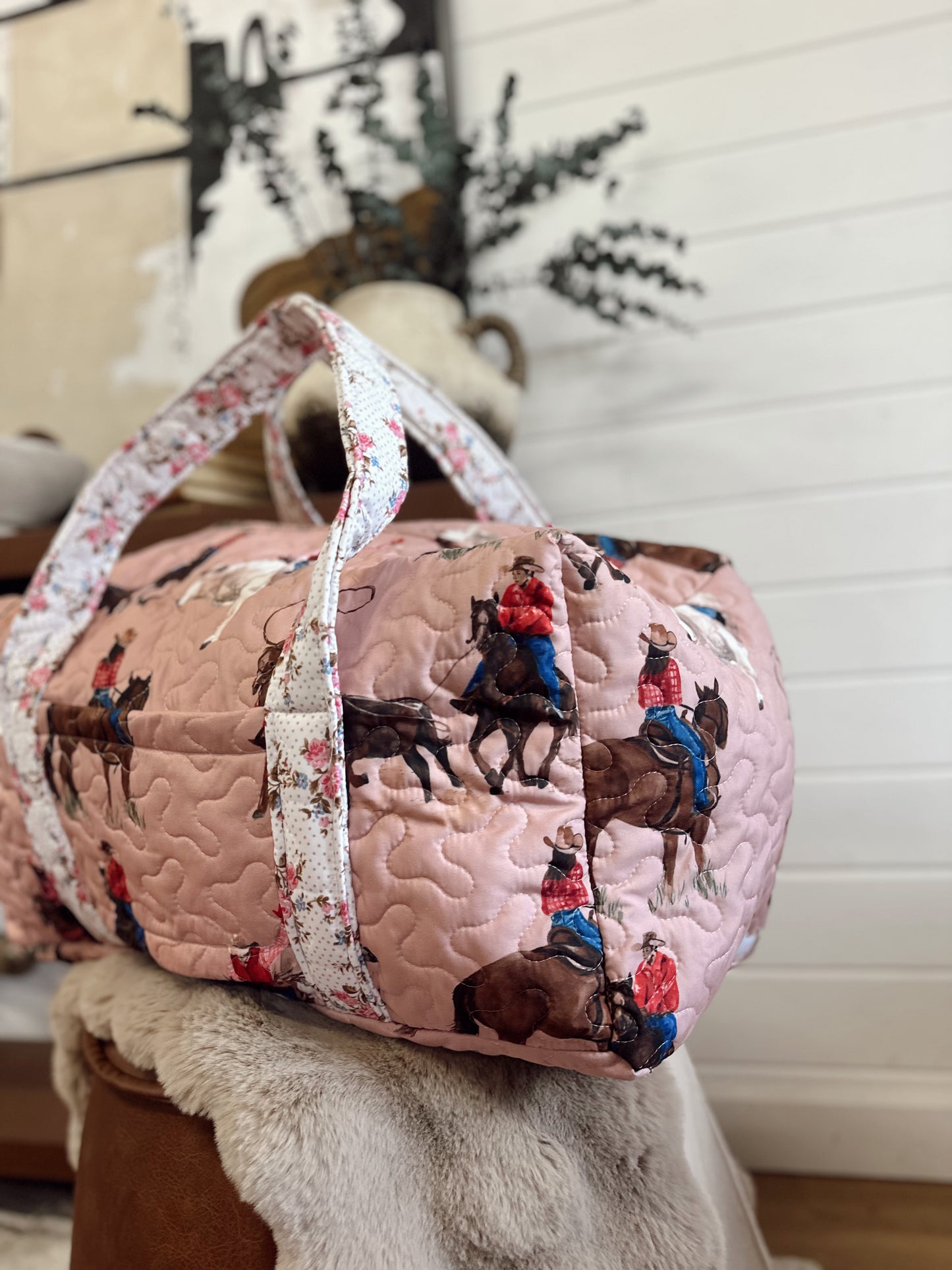 Roselynn Rose Quilted Duffle Bag