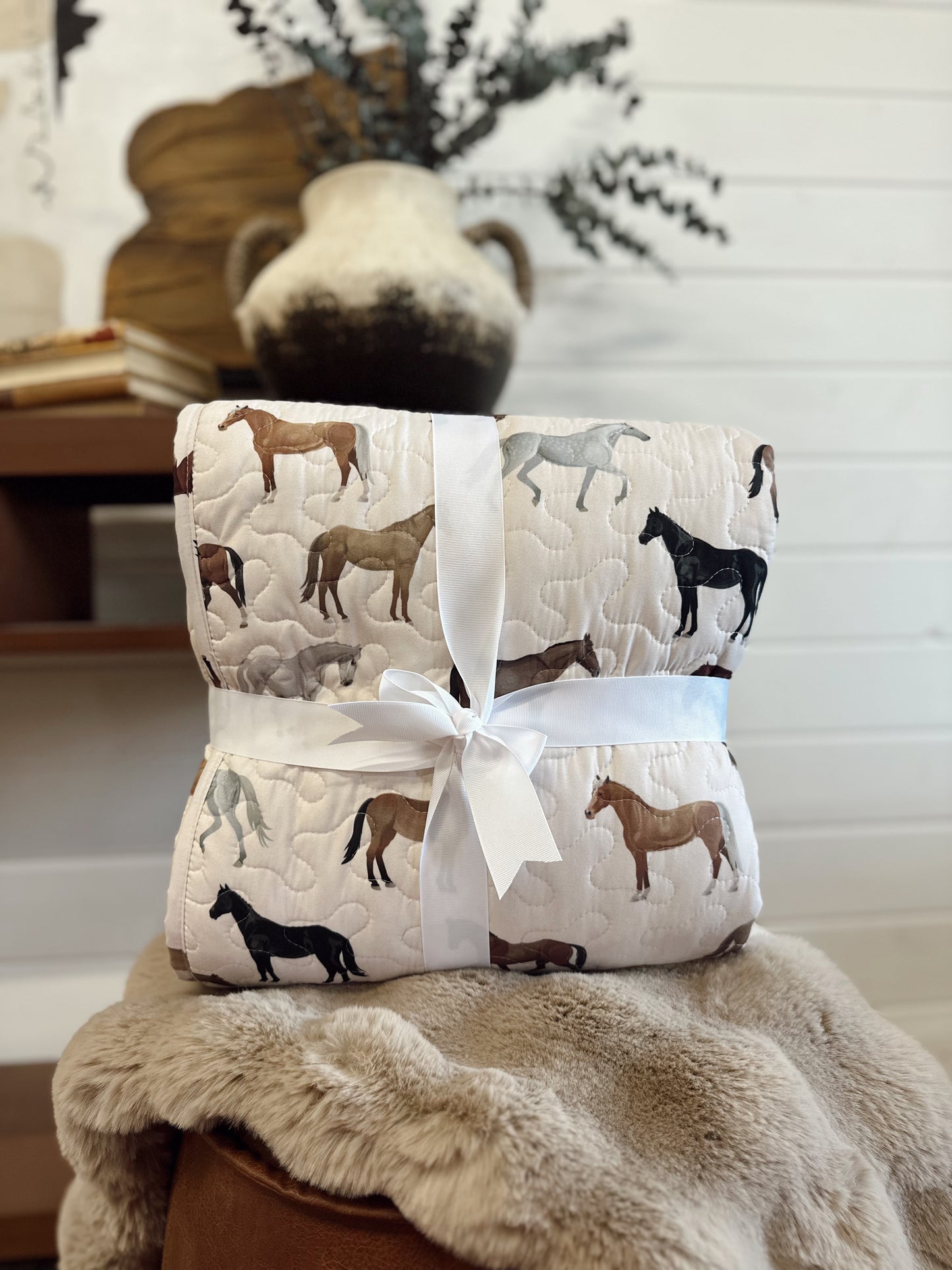 Meadow Herd Linen King Quilt