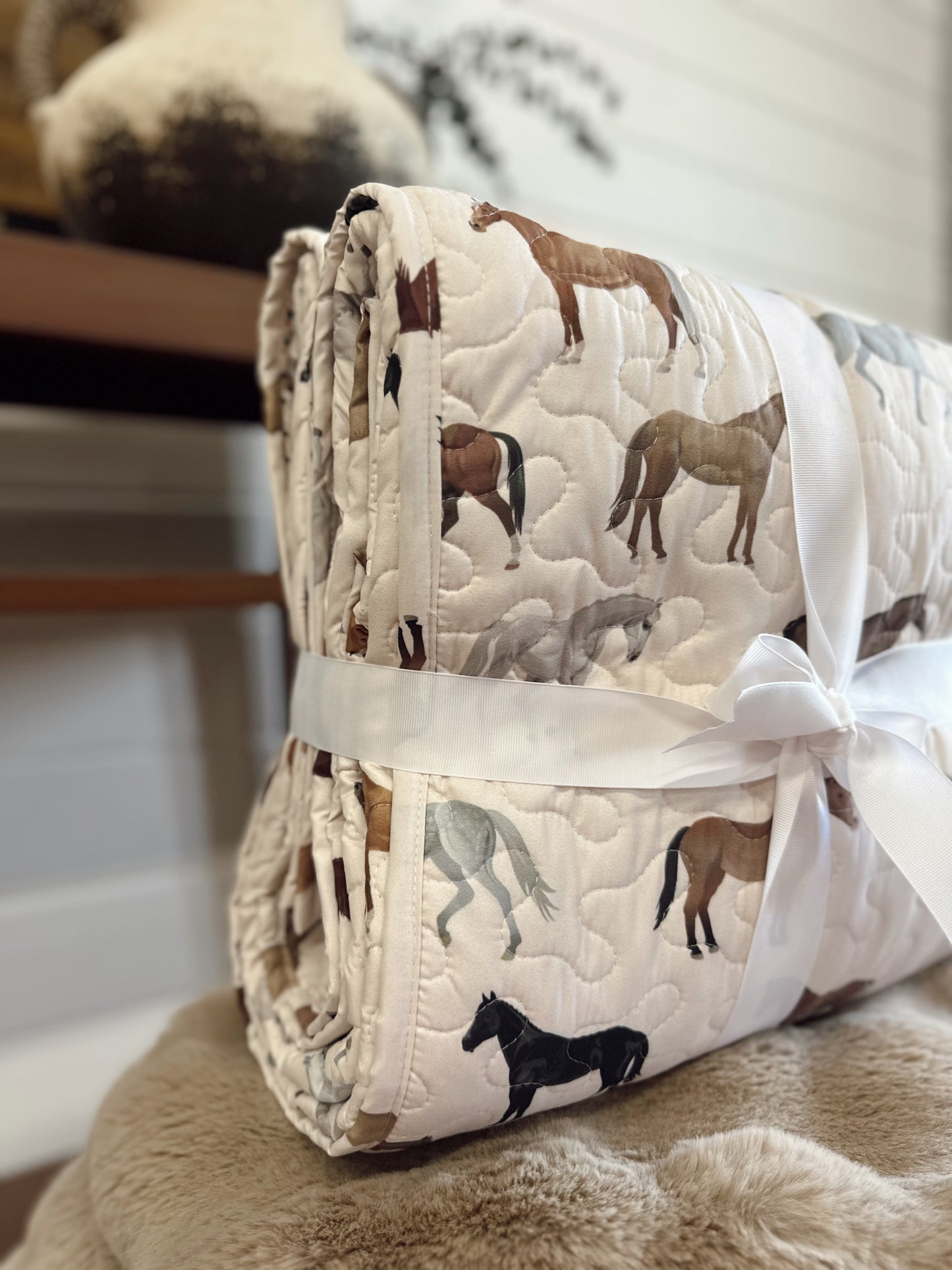 Meadow Herd Linen King Quilt