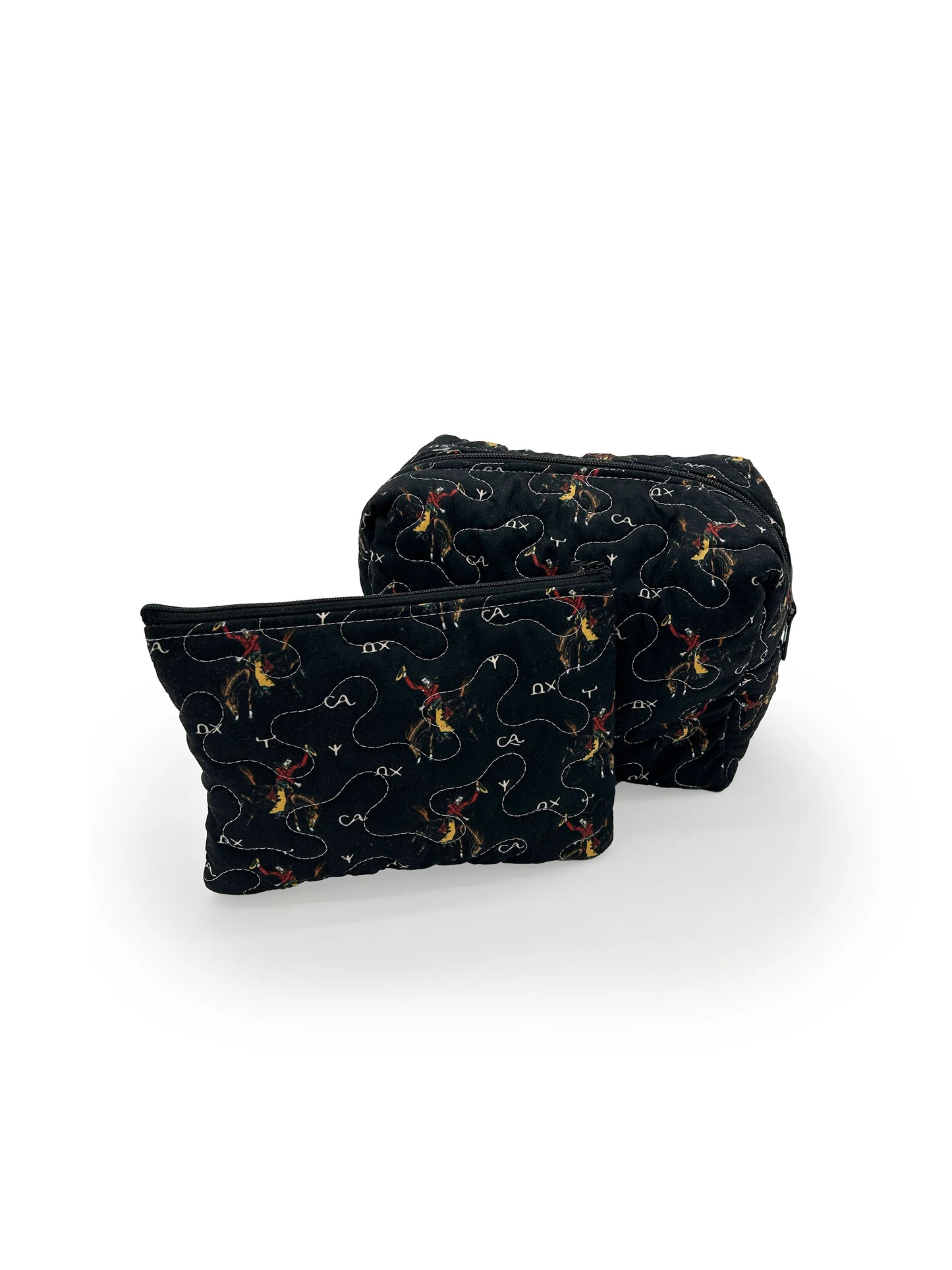 Lazy J Black Quilted SM Makeup Bag