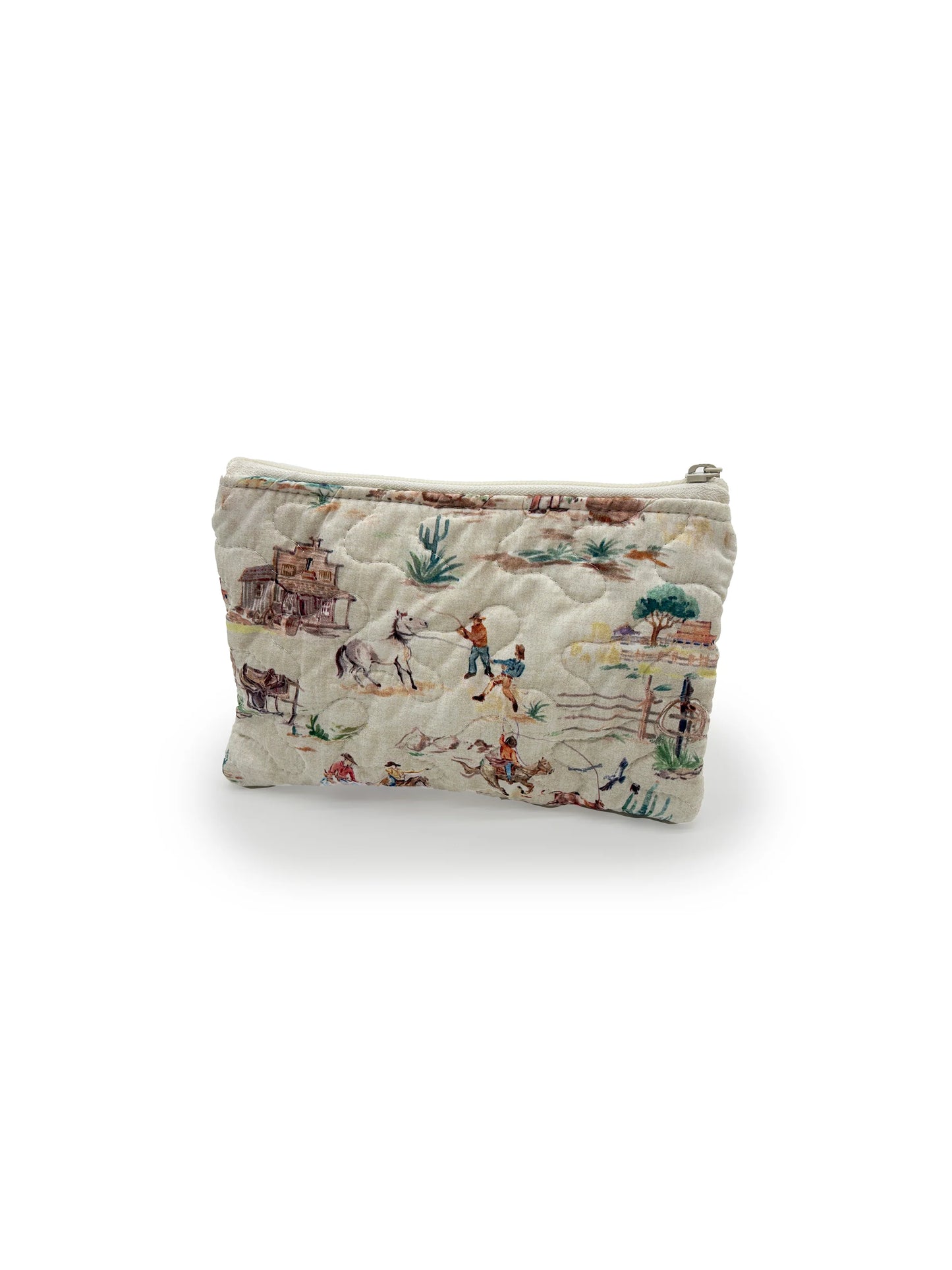 Retro Cowboy Quilted SM Makeup Bag