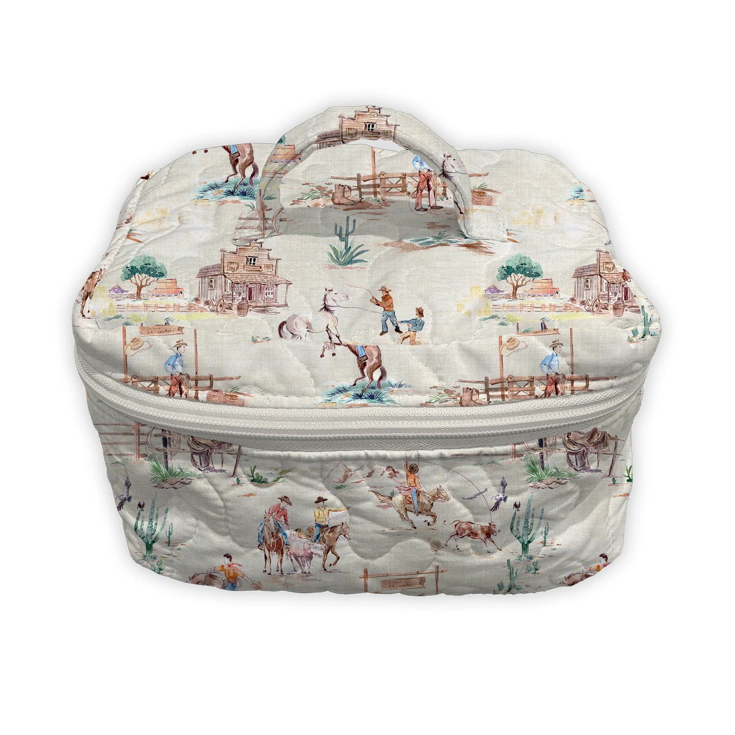 Retro Cowboy Quilted Travel Case