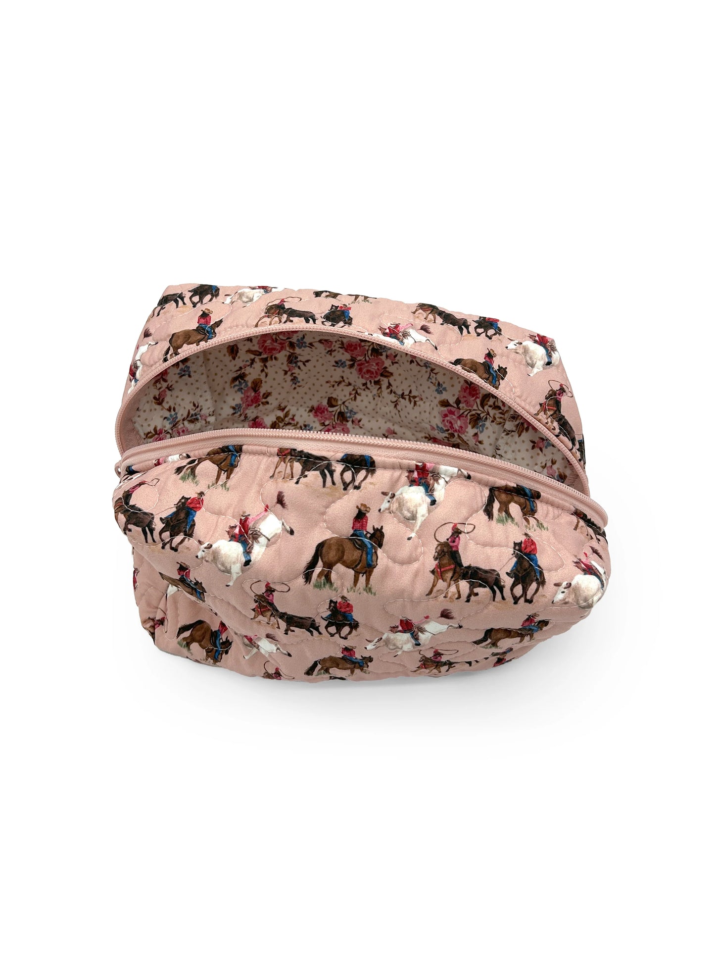 Roselynn Rose Quilted Large Makeup Bag