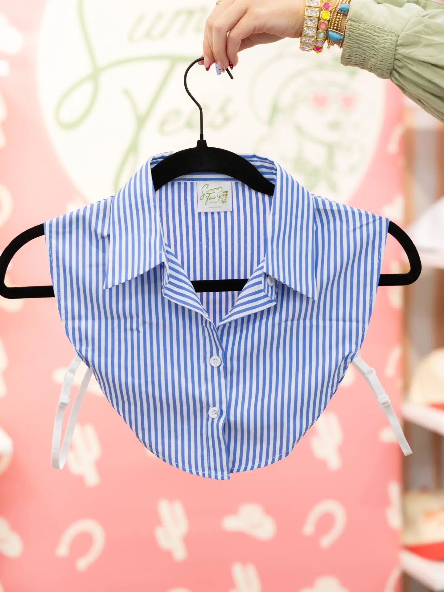 Blue & White Striped Collar