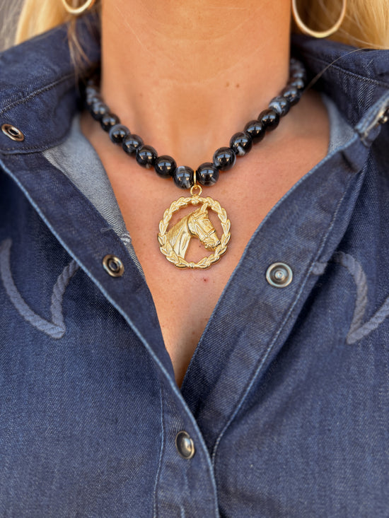 Midnight Horse Necklace