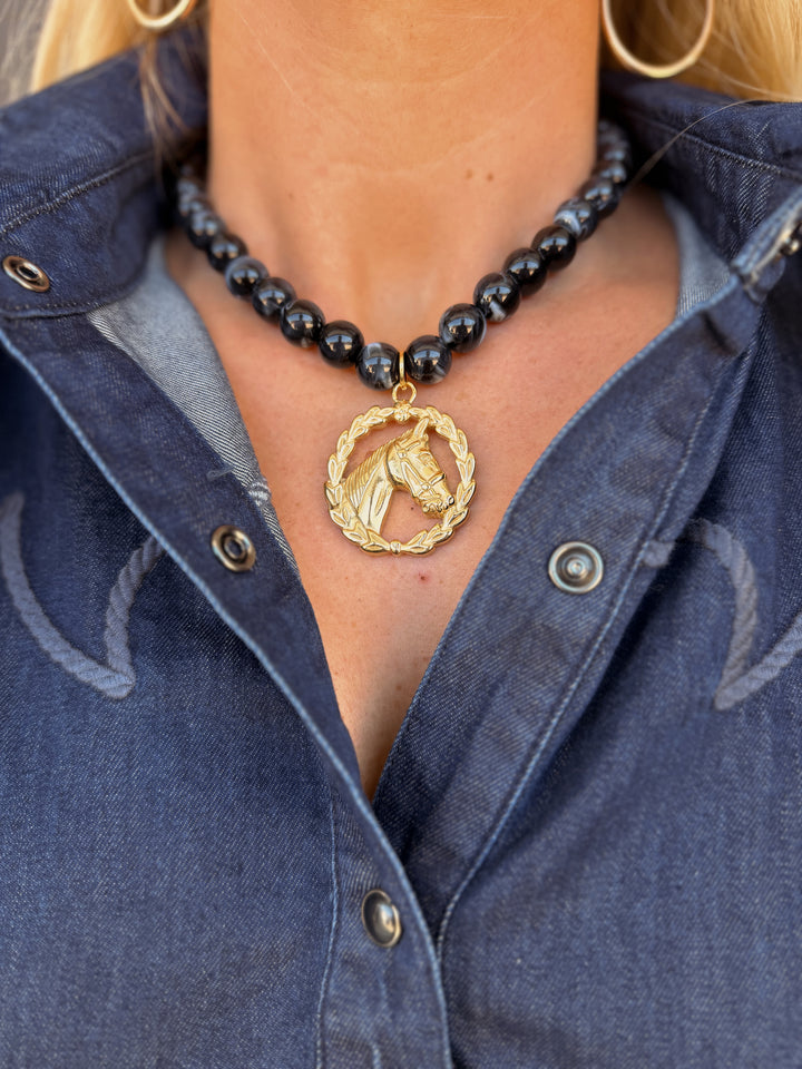 Midnight Horse Necklace