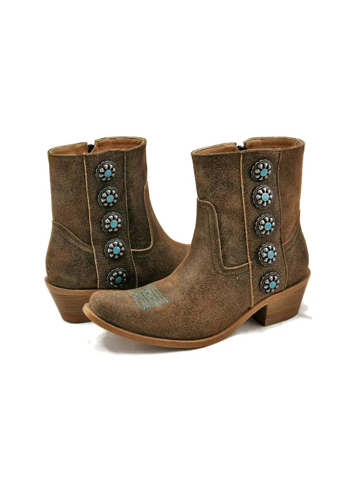 Cait Concho Western Ankle Bootie