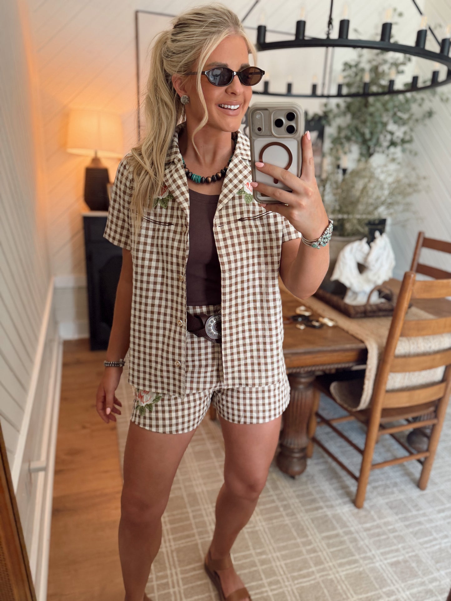 Western Gingham Blouse