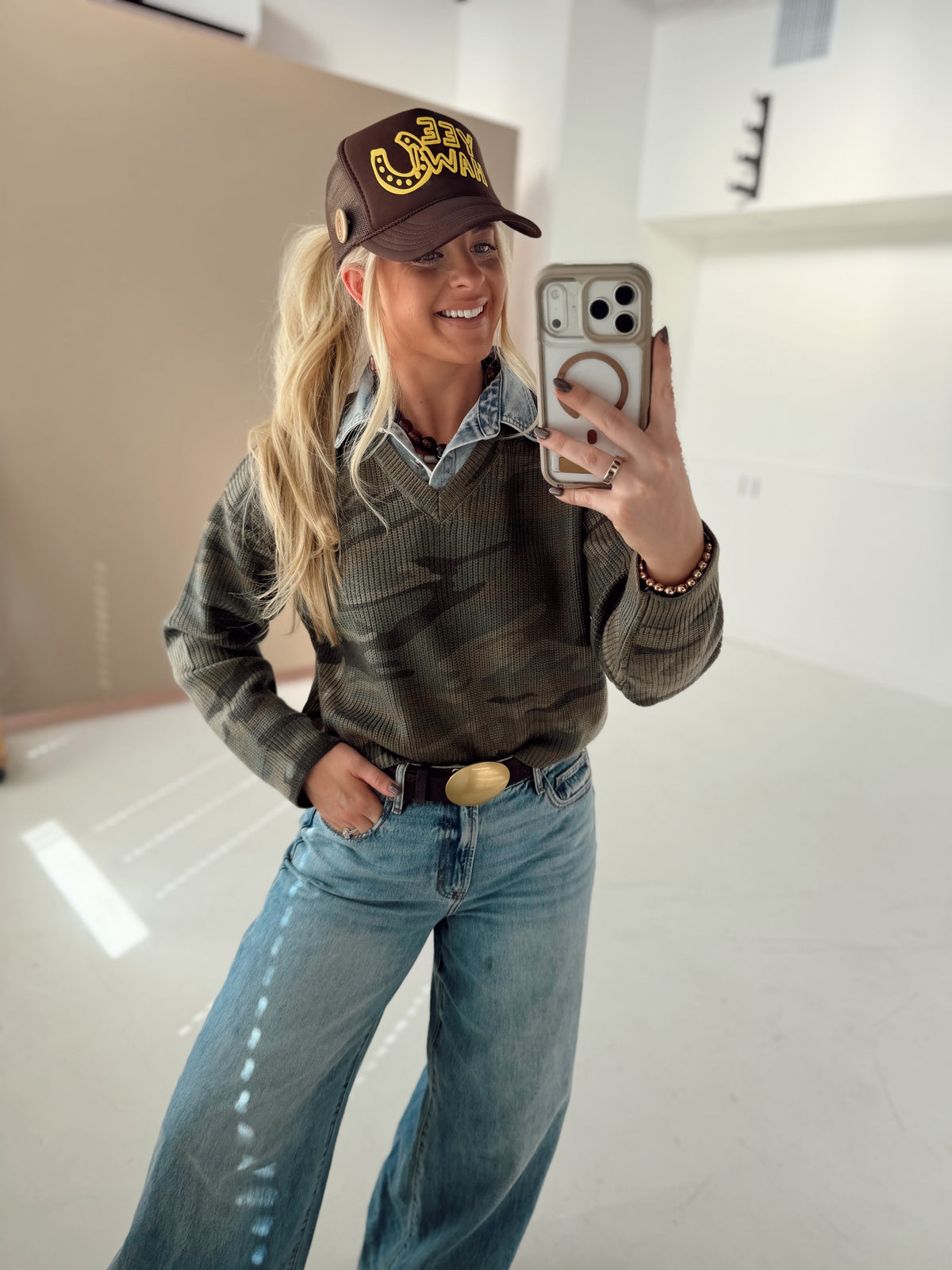 Clara Camo Sweater