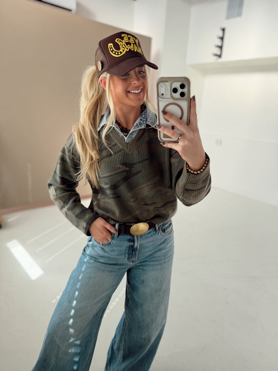Clara Camo Sweater