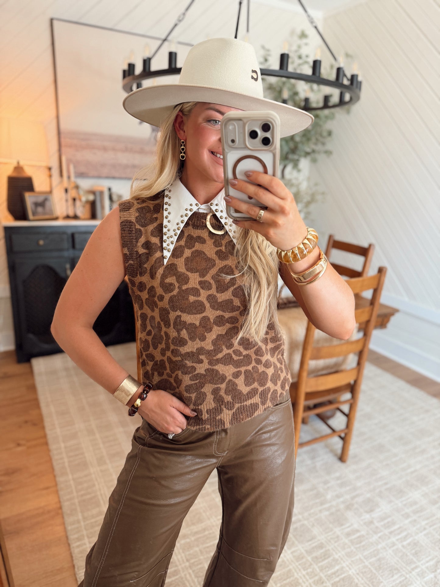 Landon Leopard Top