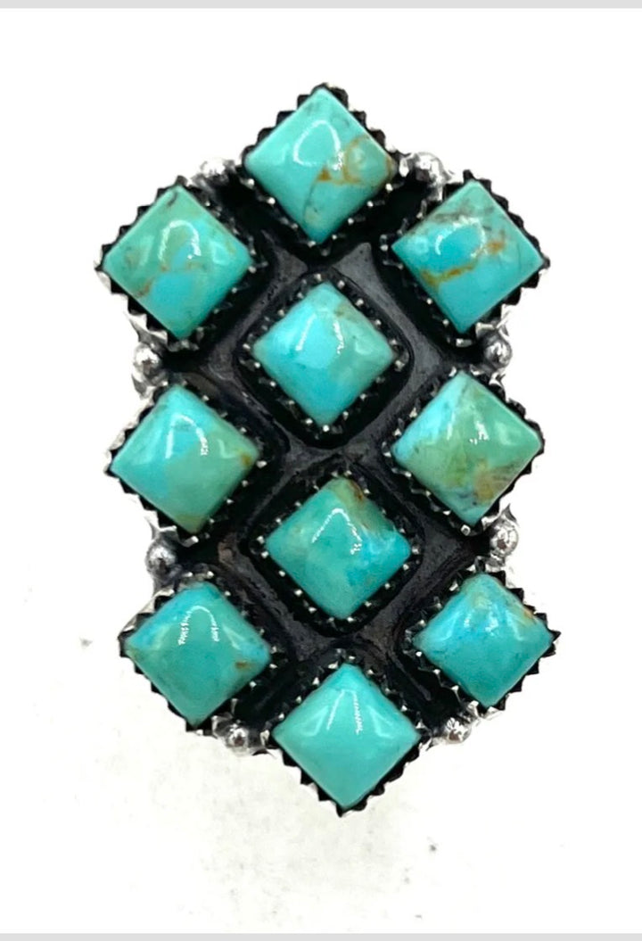 Hada Collection Kingman Turquoise Adjustable Ring