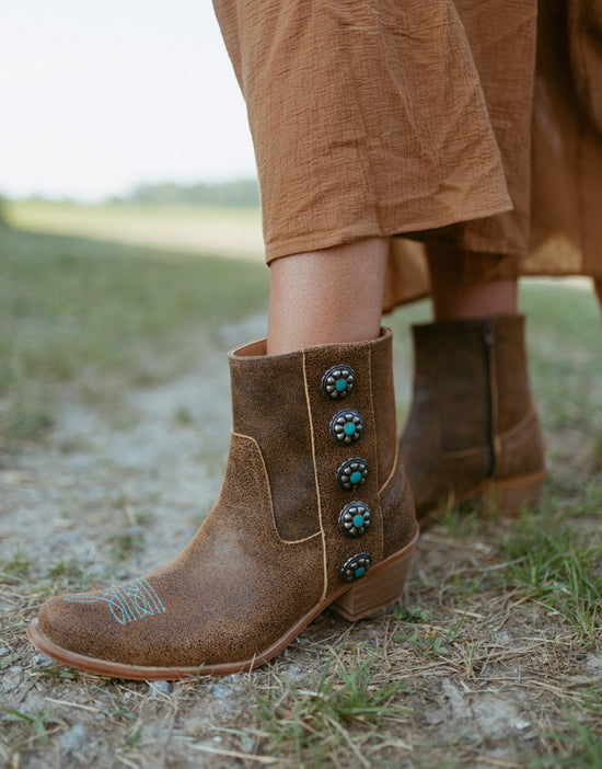 Cait Concho Western Ankle Bootie