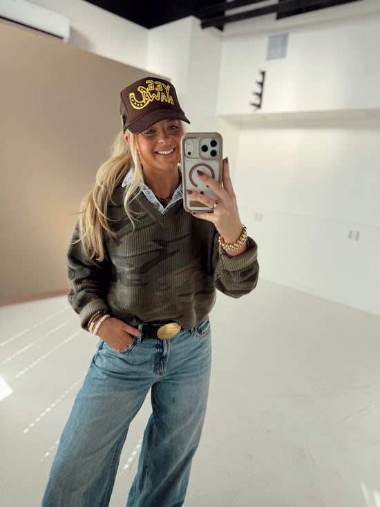 Clara Camo Sweater