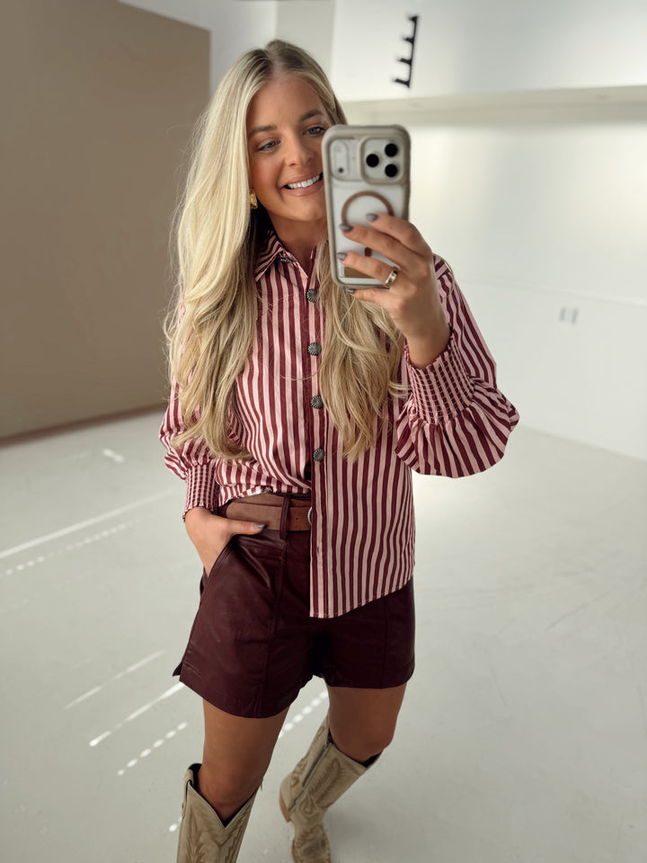 Legend Leather Shorts*Wine